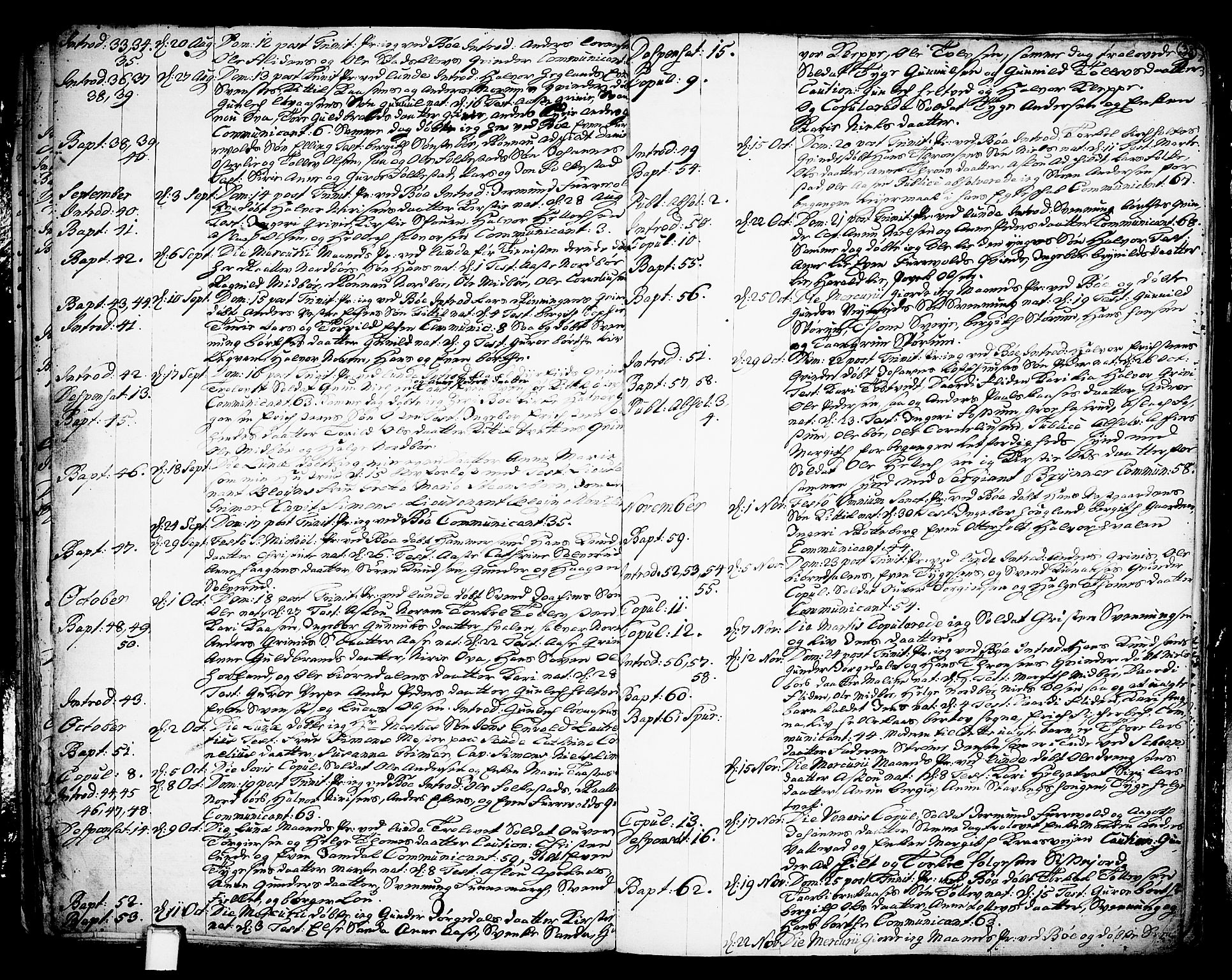 Bø kirkebøker, AV/SAKO-A-257/F/Fa/L0003: Ministerialbok nr. 3, 1733-1748, s. 38