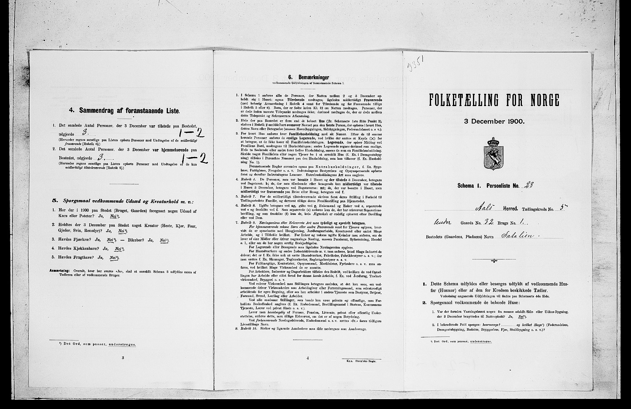 RA, Folketelling 1900 for 0619 Ål herred, 1900, s. 515