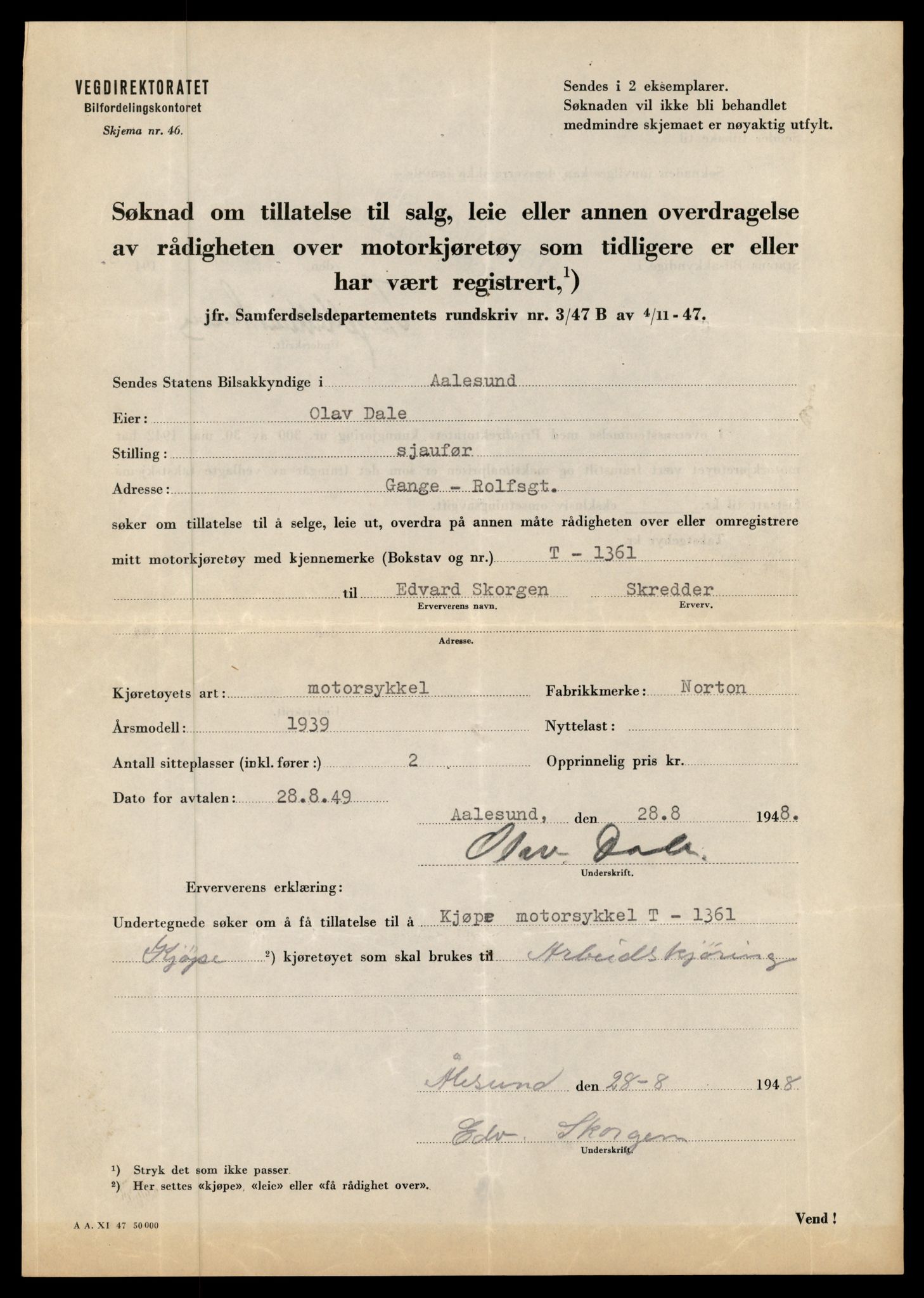 Møre og Romsdal vegkontor - Ålesund trafikkstasjon, AV/SAT-A-4099/F/Fe/L0012: Registreringskort for kjøretøy T 1290 - T 1450, 1927-1998, s. 1526