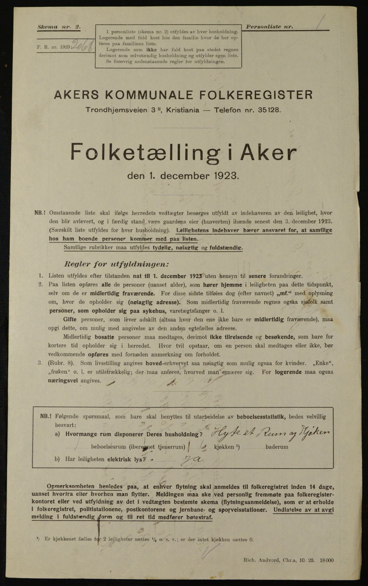 , Kommunal folketelling 1.12.1923 for Aker, 1923, s. 35614