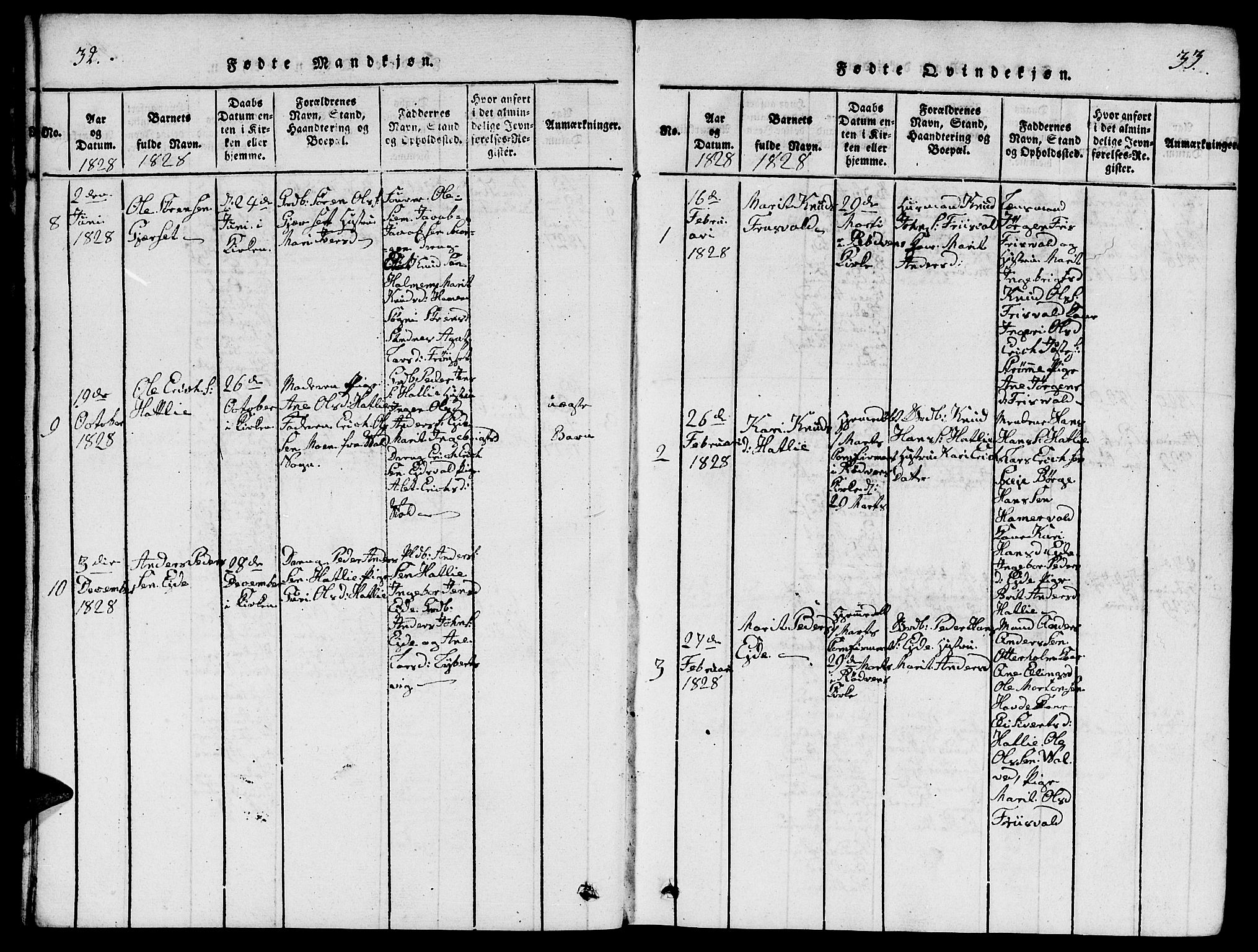 Ministerialprotokoller, klokkerbøker og fødselsregistre - Møre og Romsdal, AV/SAT-A-1454/542/L0558: Klokkerbok nr. 542C01, 1818-1836, s. 32-33