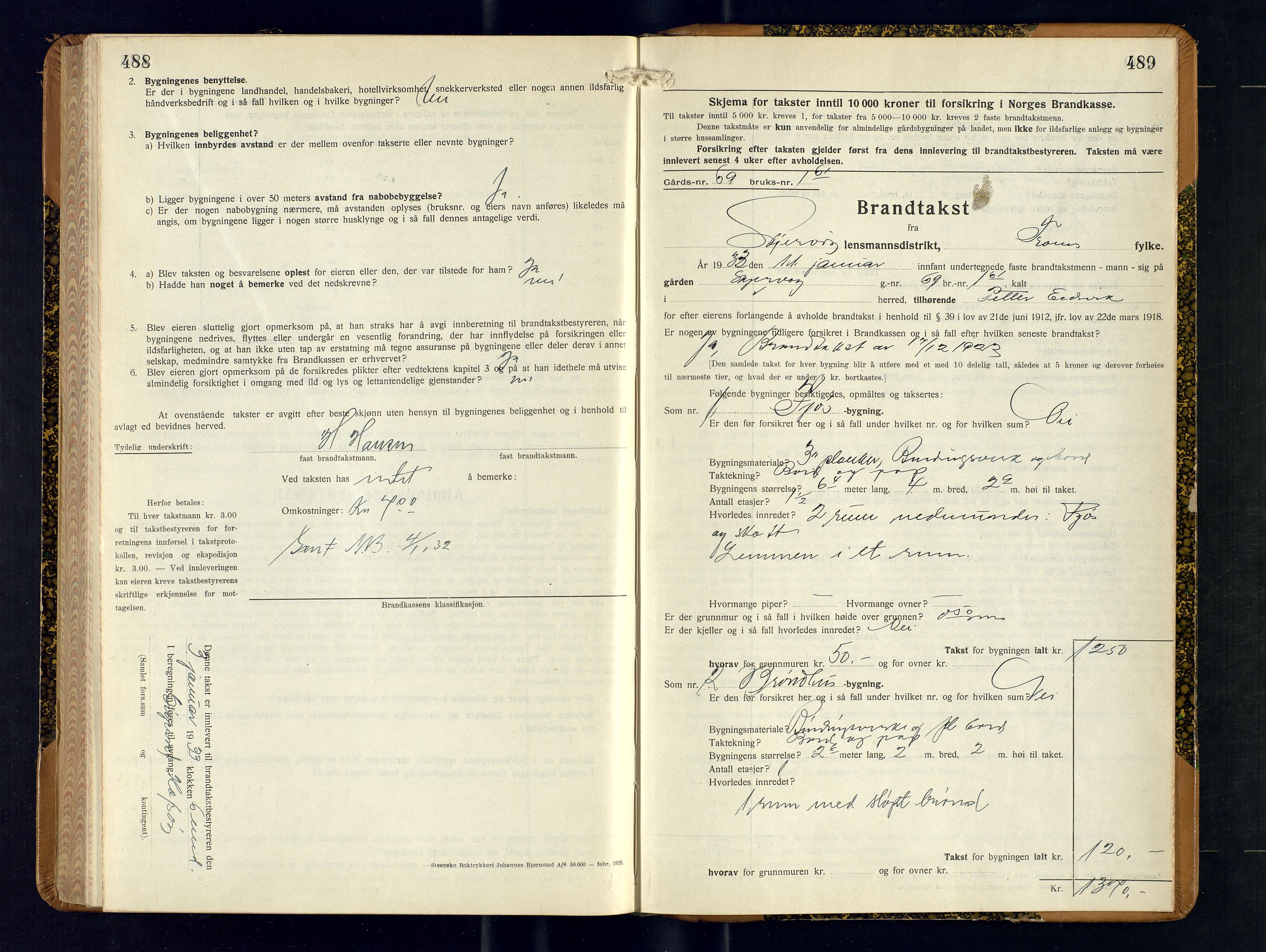 Skjervøy lensmannskontor, AV/SATØ-SATØ-63/F/Fu/Fub/L0263: Branntakstprotokoll (S), 1931-1933, s. 488-489