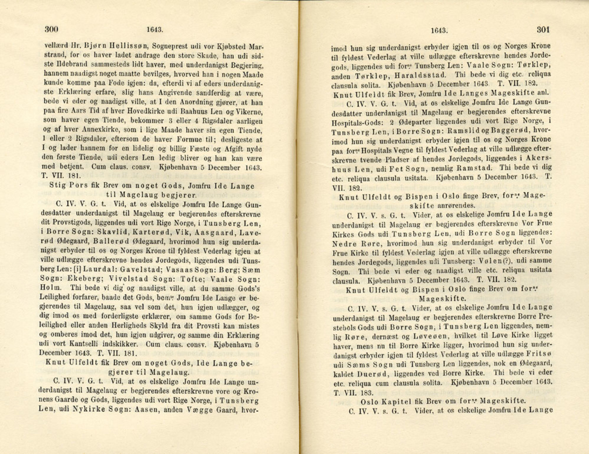 Publikasjoner utgitt av Det Norske Historiske Kildeskriftfond, PUBL/-/-/-: Norske Rigs-Registranter, bind 8, 1641-1648, s. 300-301
