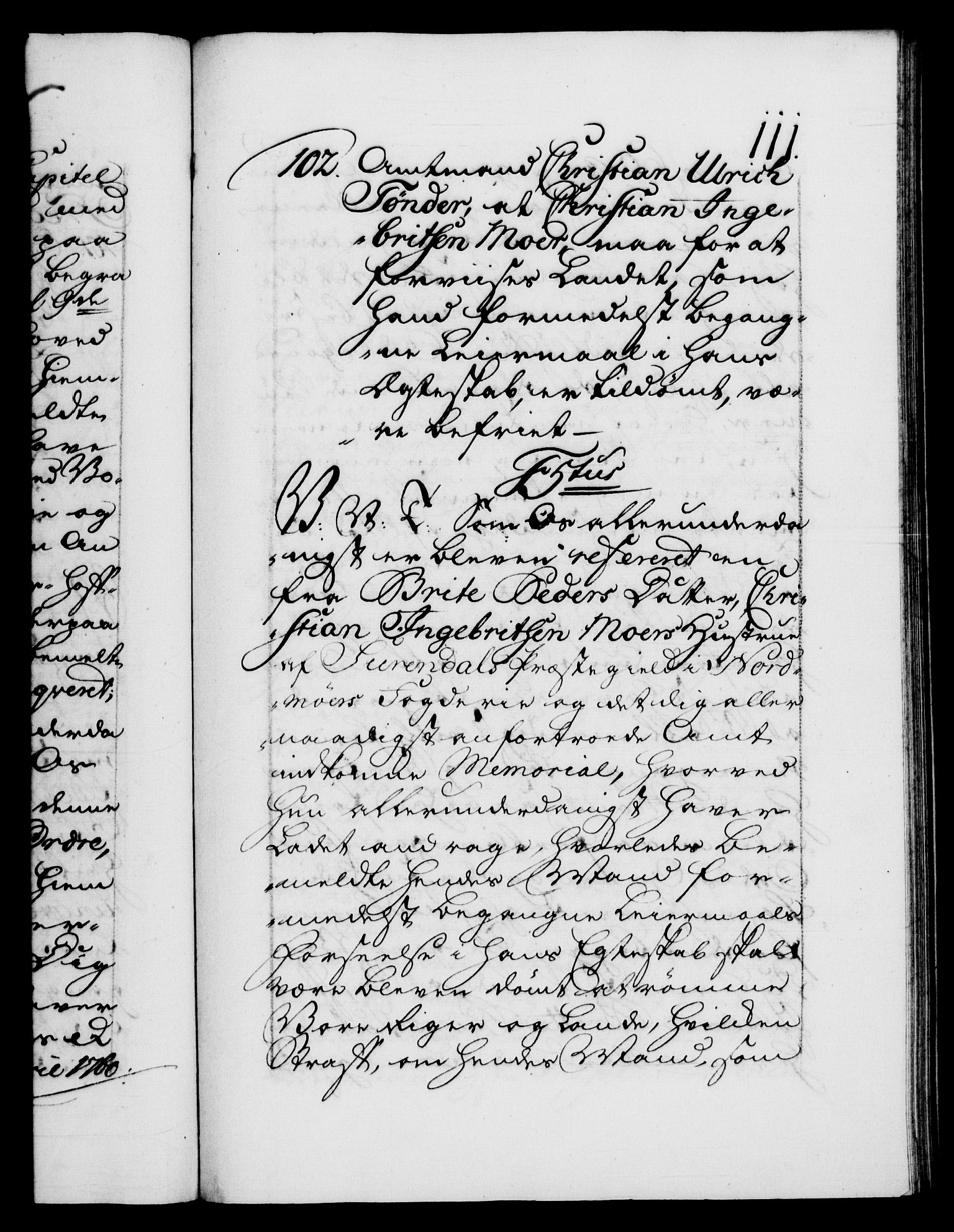 Danske Kanselli 1572-1799, AV/RA-EA-3023/F/Fc/Fca/Fcab/L0033: Norske tegnelser, 1751-1752, s. 111a