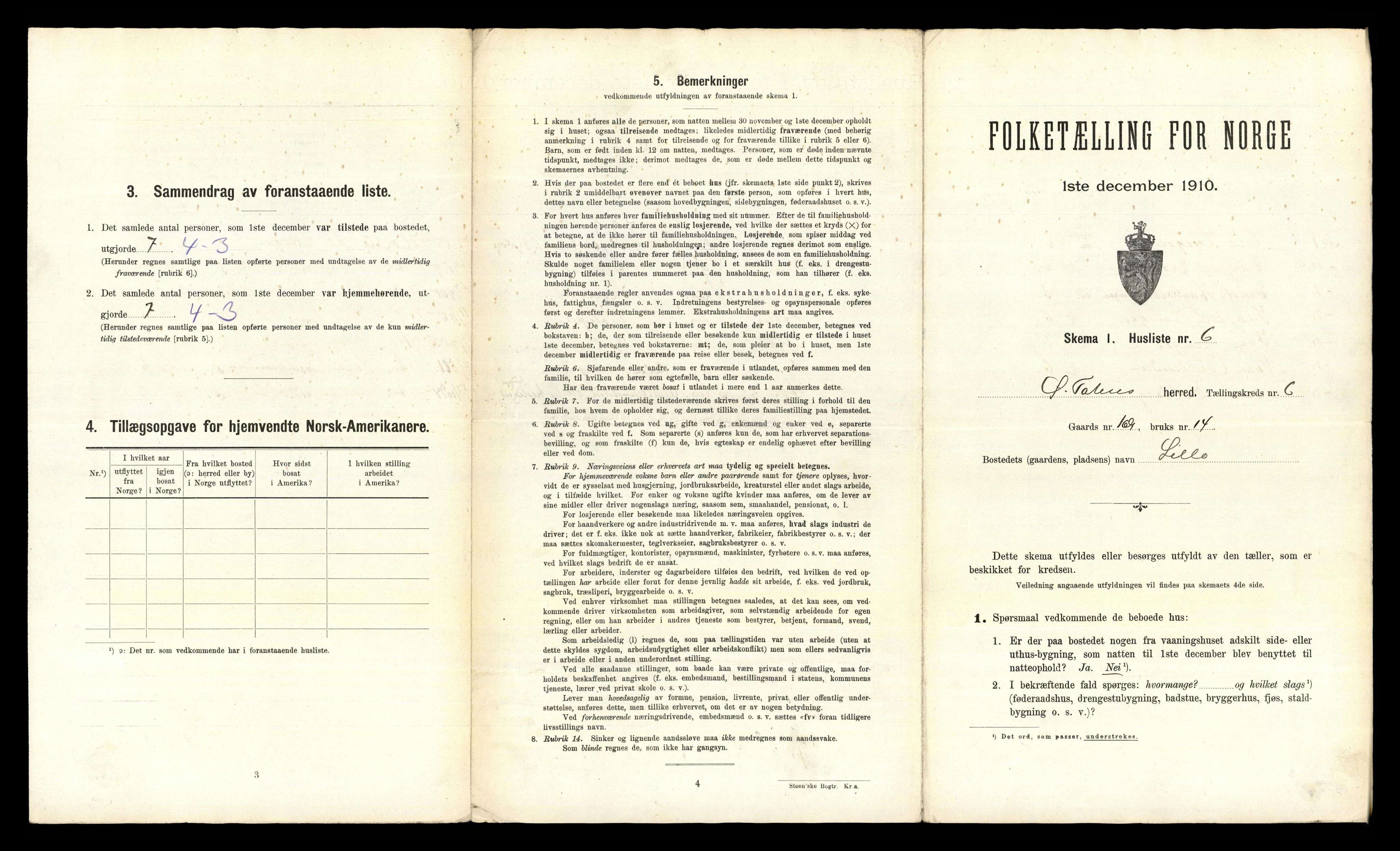 RA, Folketelling 1910 for 0528 Østre Toten herred, 1910, s. 1709