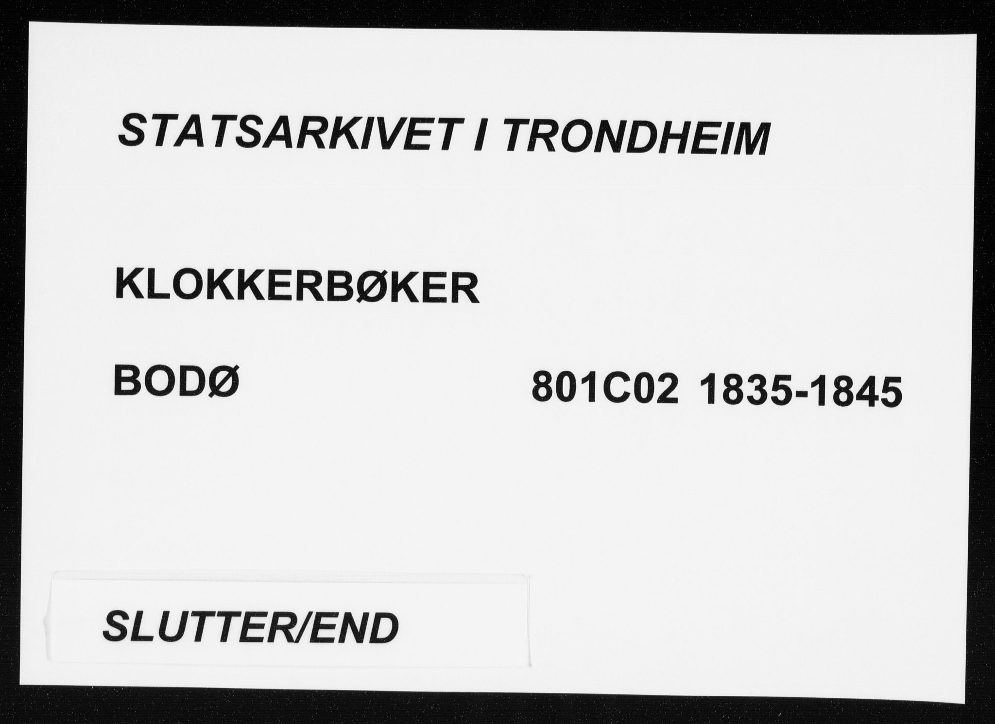 Ministerialprotokoller, klokkerbøker og fødselsregistre - Nordland, AV/SAT-A-1459/801/L0027: Klokkerbok nr. 801C02, 1835-1845