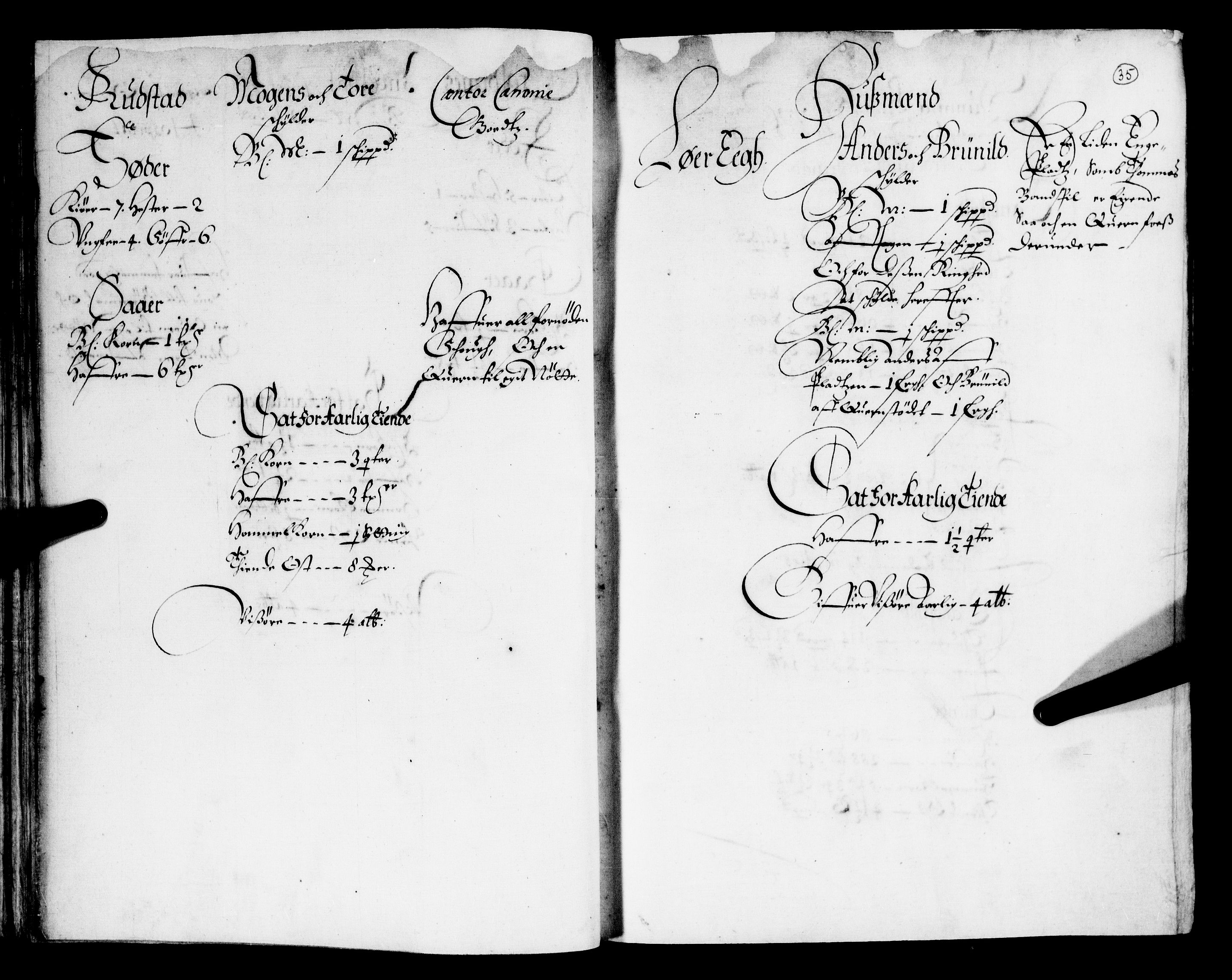 Rentekammeret inntil 1814, Realistisk ordnet avdeling, RA/EA-4070/N/Nb/Nba/L0009: Øvre Romerike fogderi, 1. del, 1665, s. 34b-35a