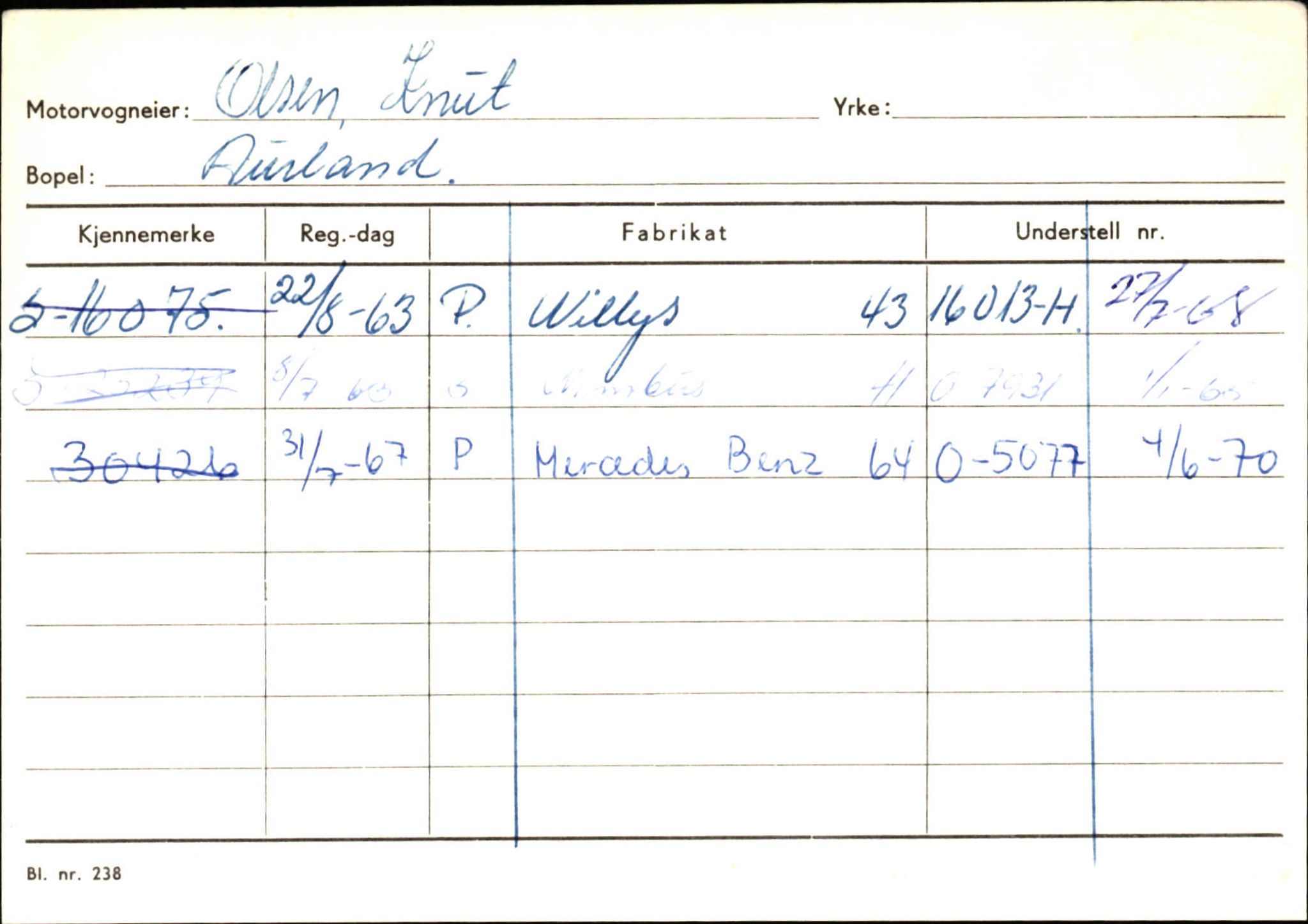 Statens vegvesen, Sogn og Fjordane vegkontor, SAB/A-5301/4/F/L0125: Eigarregister Sogndal V-Å. Aurland A-Å. Fjaler A-N, 1945-1975, s. 950