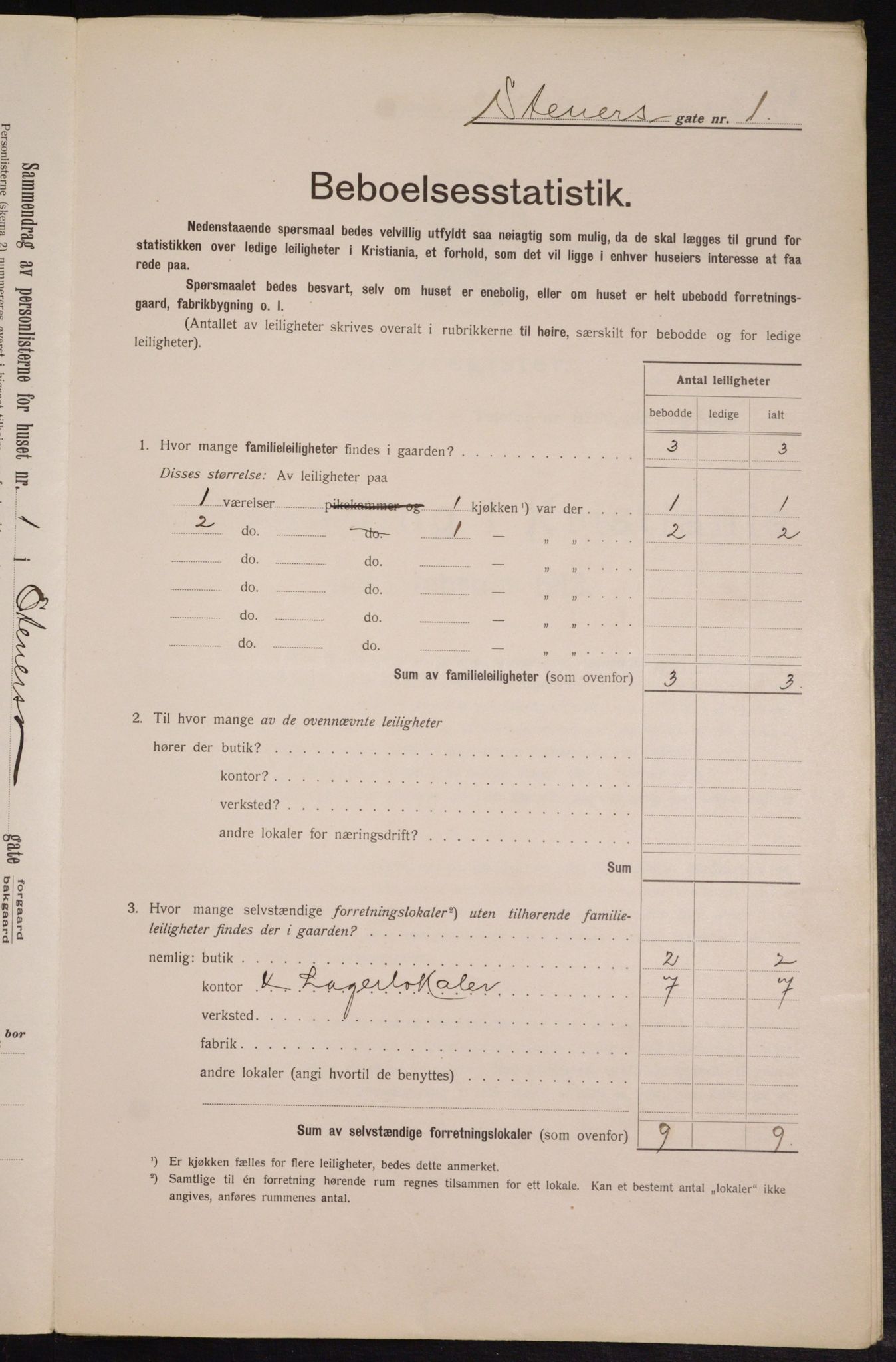 OBA, Kommunal folketelling 1.2.1913 for Kristiania, 1913, s. 101507