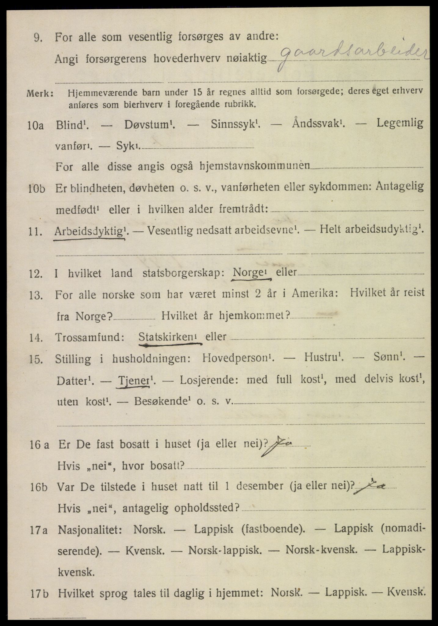 SAT, Folketelling 1920 for 1737 Sørli herred, 1920, s. 1020