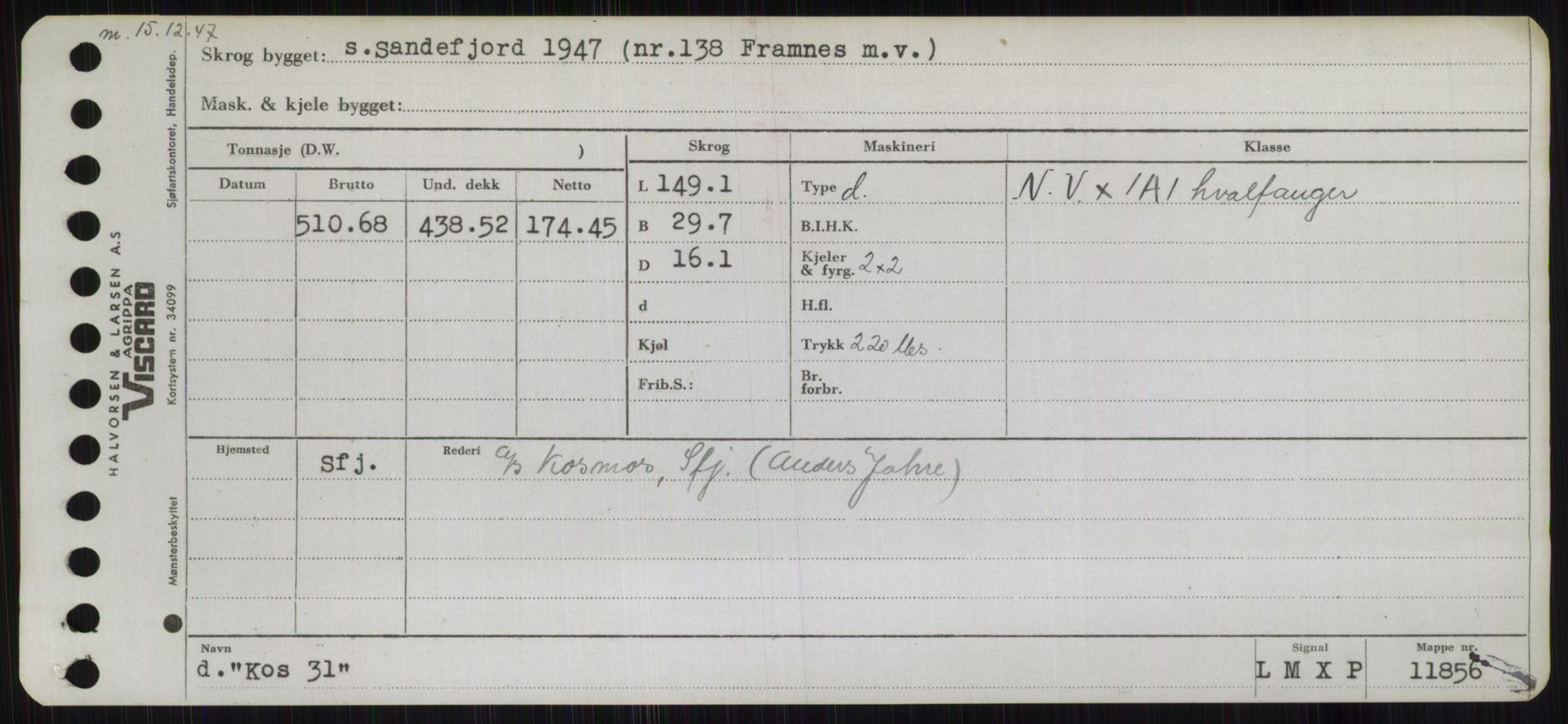 Sjøfartsdirektoratet med forløpere, Skipsmålingen, RA/S-1627/H/Hb/L0003: Fartøy, I-N, s. 161