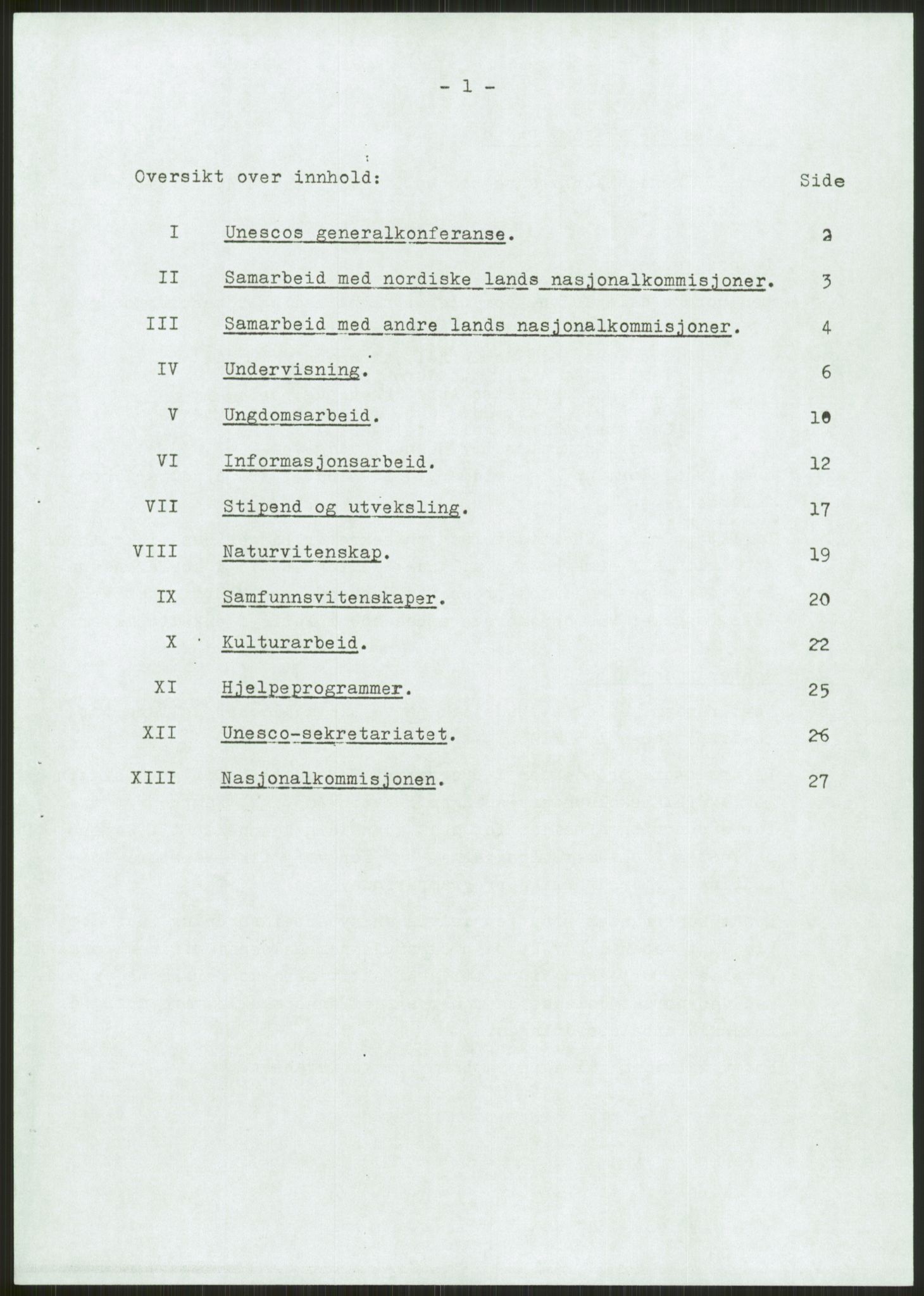 Den norske nasjonalkommisjonen for UNESCO, AV/RA-S-1730/A/Ad/L0001: --, 1953-1981