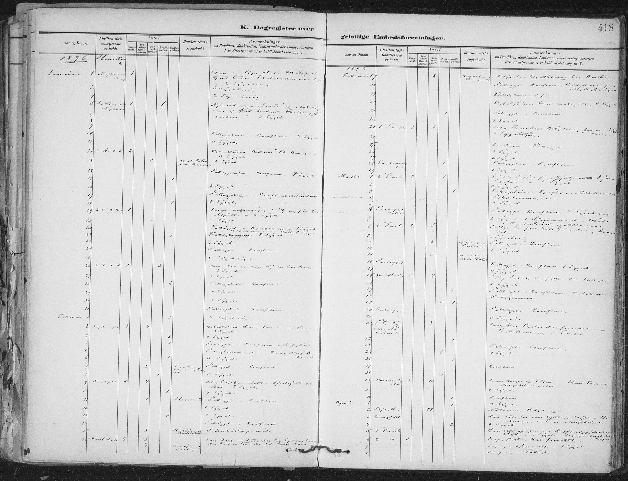 Ministerialprotokoller, klokkerbøker og fødselsregistre - Sør-Trøndelag, SAT/A-1456/603/L0167: Ministerialbok nr. 603A06, 1896-1932, s. 418