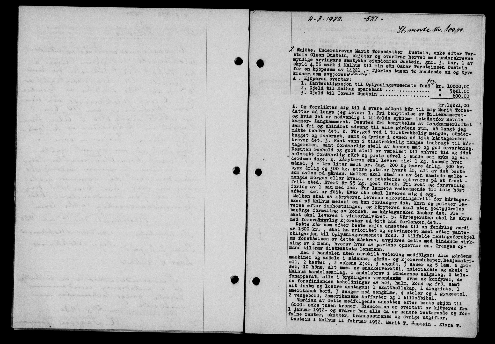 Gauldal sorenskriveri, SAT/A-0014/1/2/2C/L0042: Pantebok nr. 43-44, 1932-1933, Tingl.dato: 04.03.1932