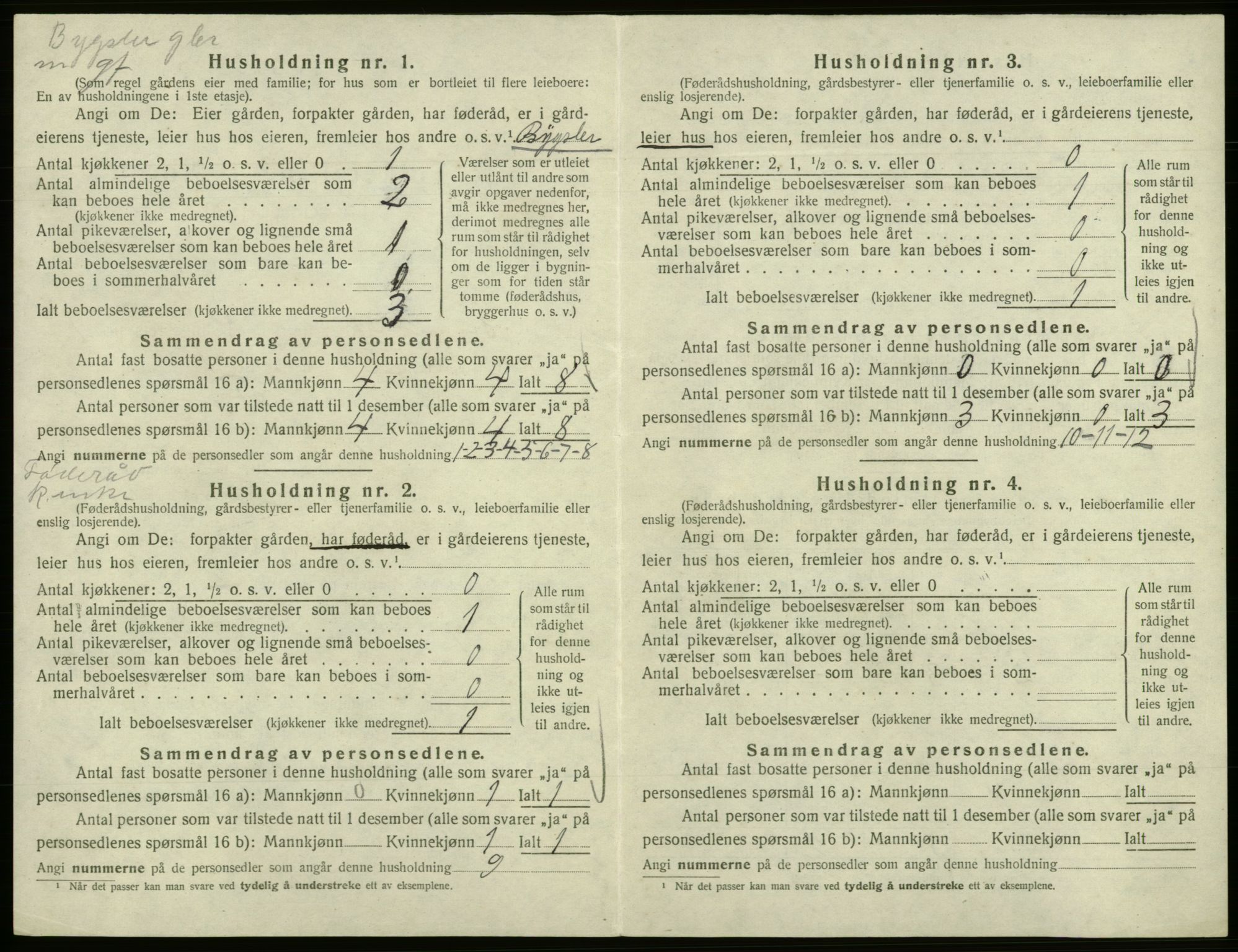 SAB, Folketelling 1920 for 1240 Strandvik herred, 1920, s. 695