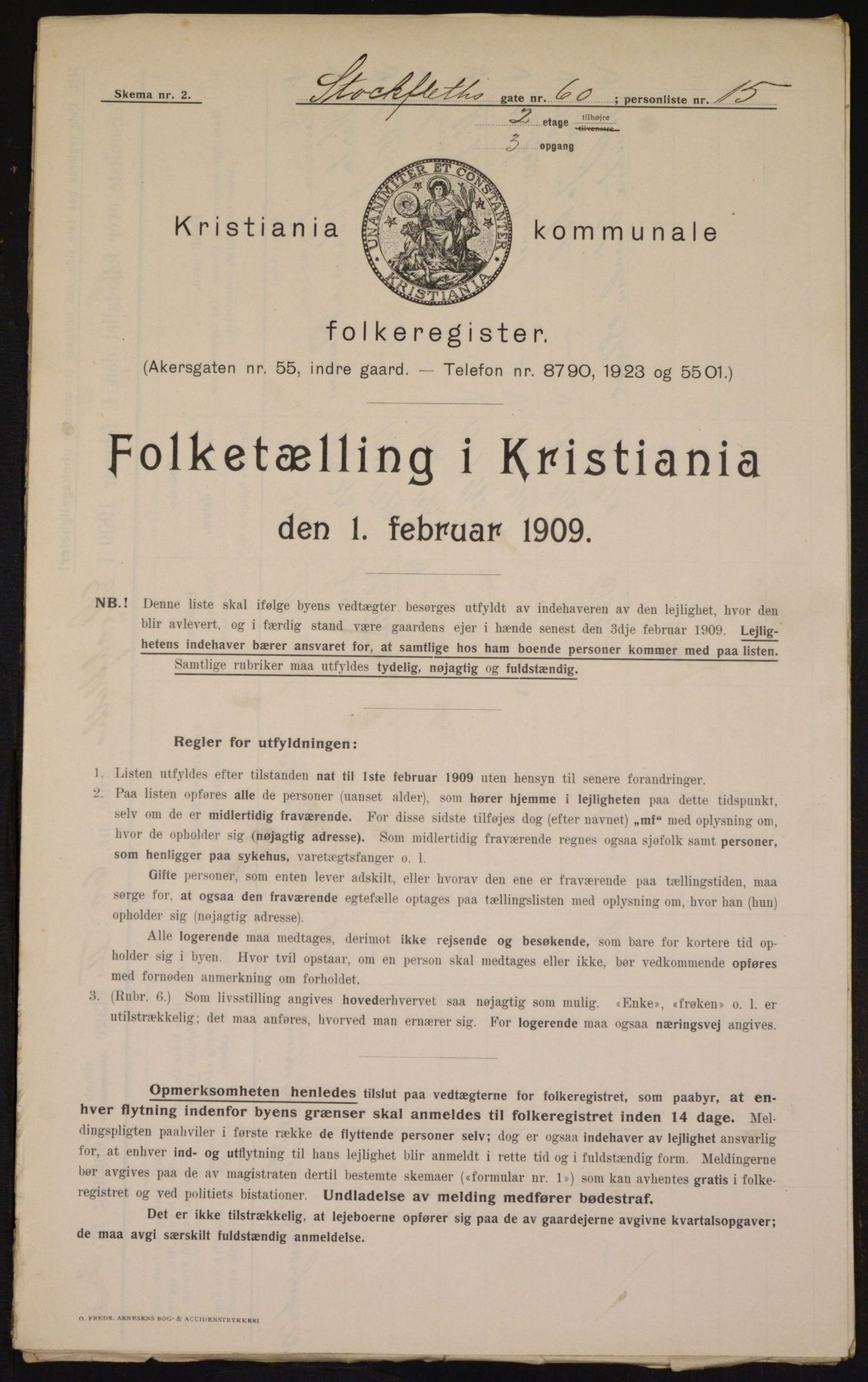 OBA, Kommunal folketelling 1.2.1909 for Kristiania kjøpstad, 1909, s. 92568