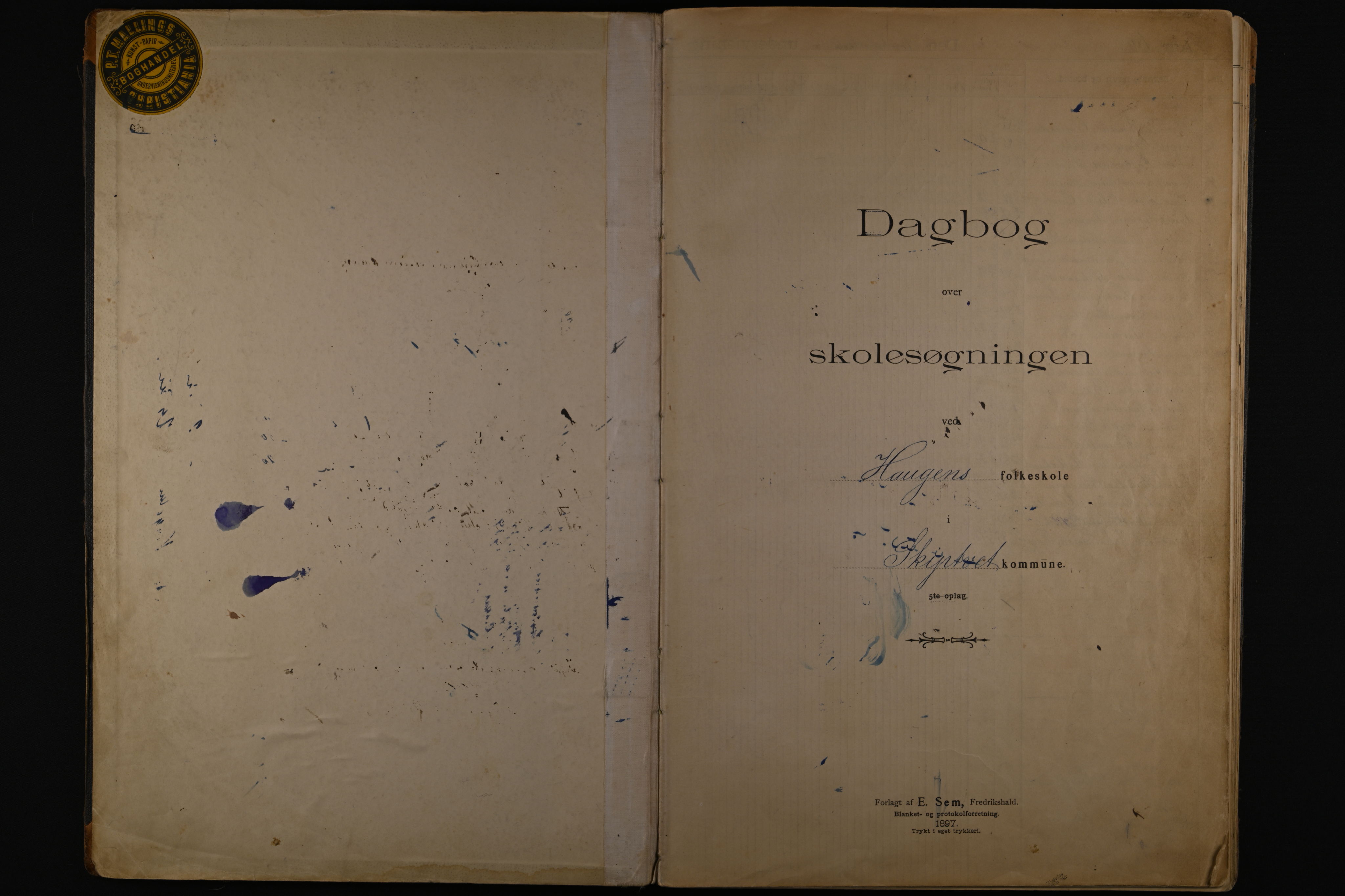 Skiptvet kommune - Haugen skole, IKAO/IKA-A-1062/F/Fa/L0001: Dagbok, 1898-1911