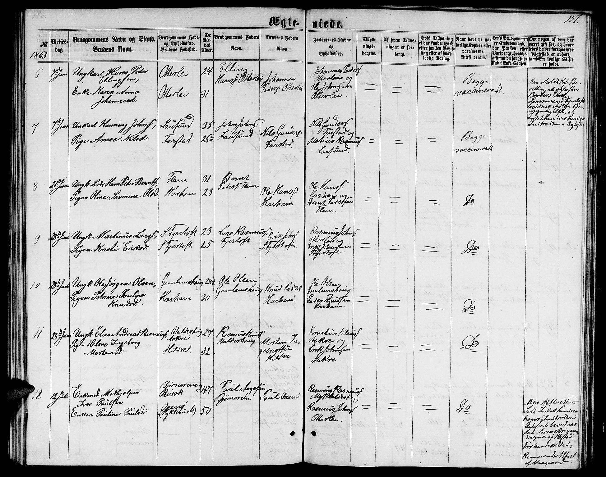 Ministerialprotokoller, klokkerbøker og fødselsregistre - Møre og Romsdal, AV/SAT-A-1454/536/L0508: Klokkerbok nr. 536C03, 1860-1870, s. 157