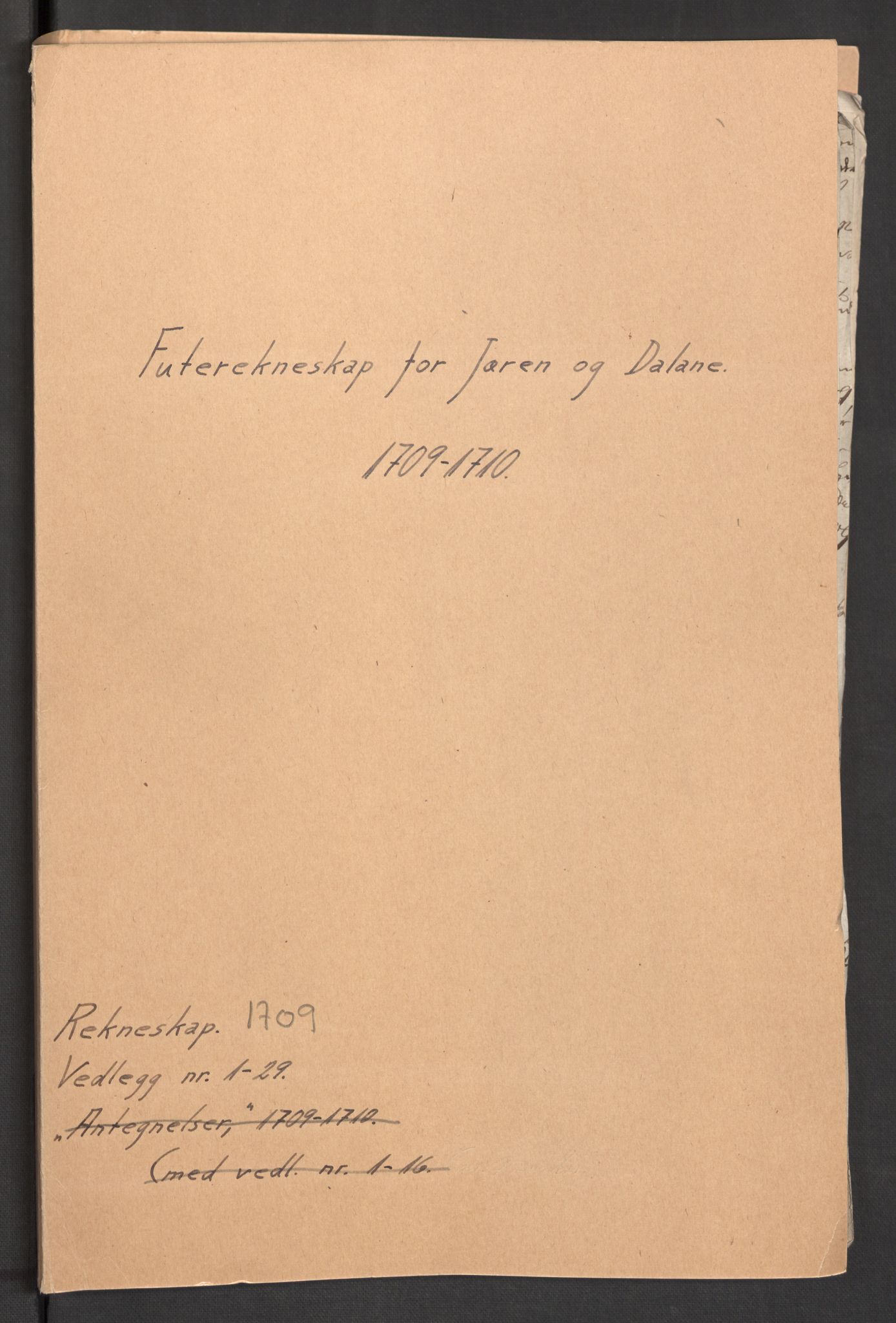 Rentekammeret inntil 1814, Reviderte regnskaper, Fogderegnskap, AV/RA-EA-4092/R46/L2734: Fogderegnskap Jæren og Dalane, 1709-1710, s. 2