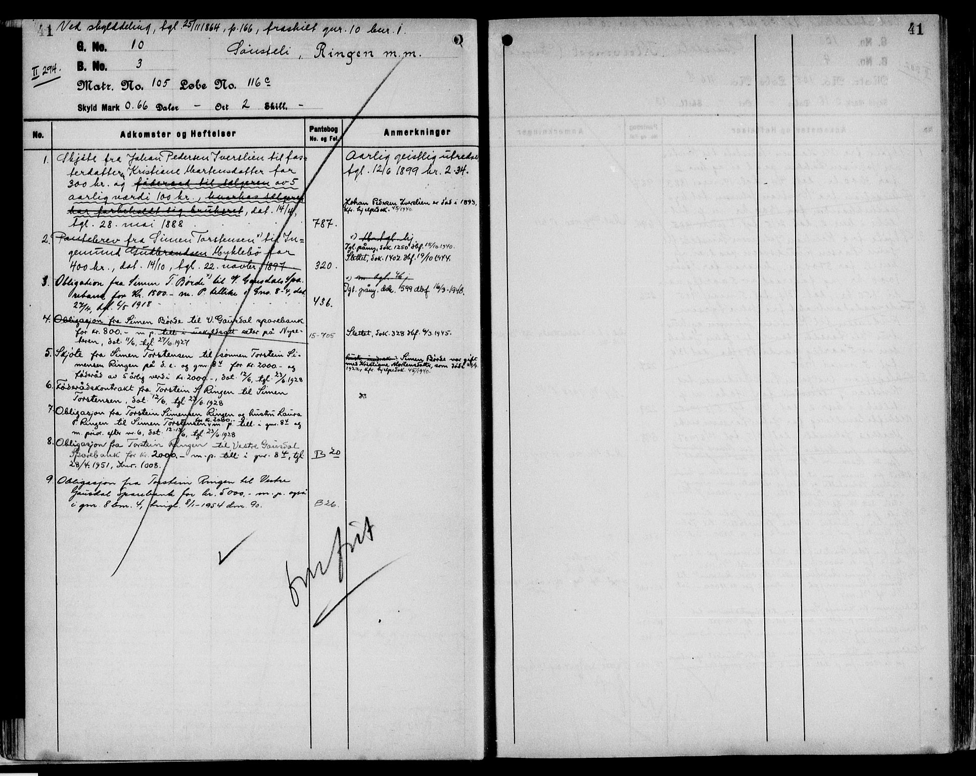 Sør-Gudbrandsdal tingrett, AV/SAH-TING-004/H/Ha/Hag/L0014: Panteregister nr. 3.14, 1913-1959, s. 41