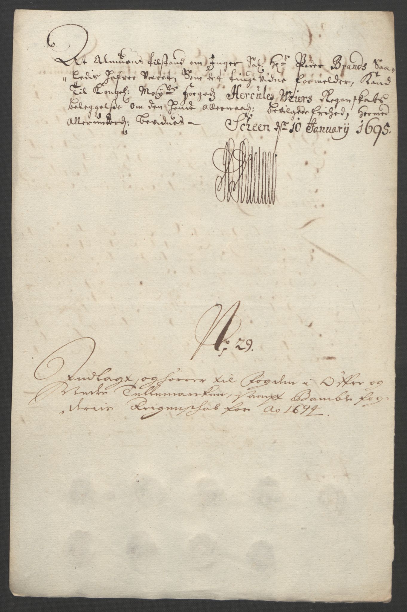 Rentekammeret inntil 1814, Reviderte regnskaper, Fogderegnskap, RA/EA-4092/R36/L2092: Fogderegnskap Øvre og Nedre Telemark og Bamble, 1694, s. 238