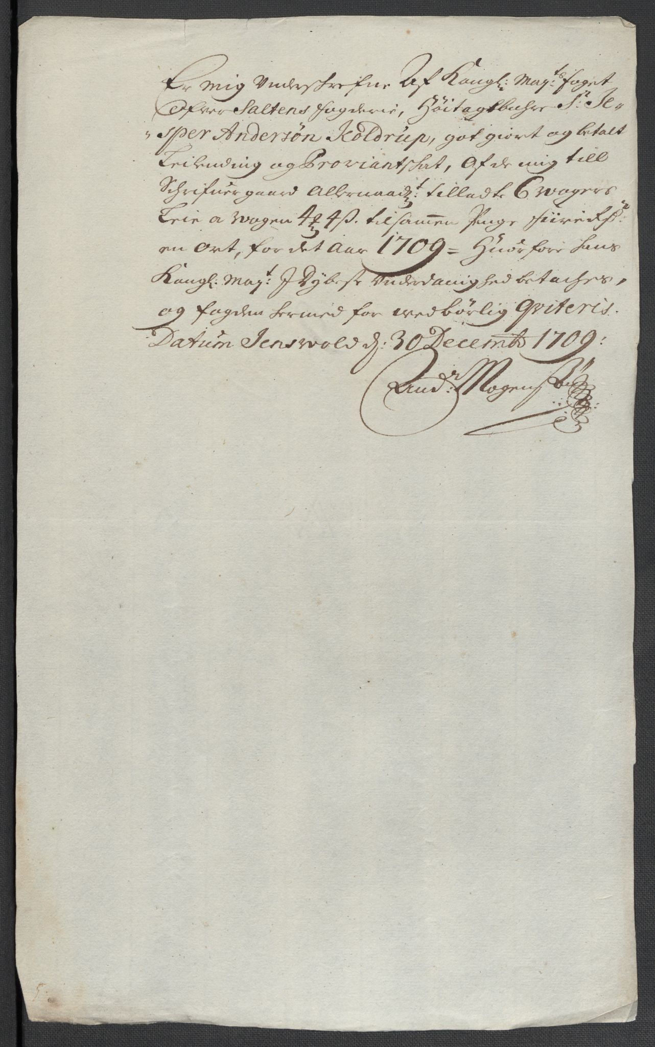 Rentekammeret inntil 1814, Reviderte regnskaper, Fogderegnskap, RA/EA-4092/R66/L4581: Fogderegnskap Salten, 1707-1710, s. 388