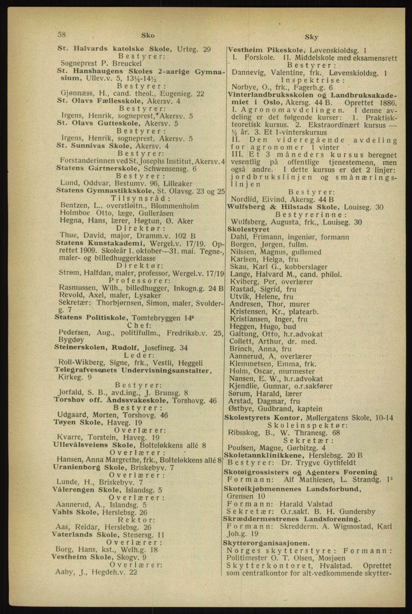 Kristiania/Oslo adressebok, PUBL/-, 1933, s. 58