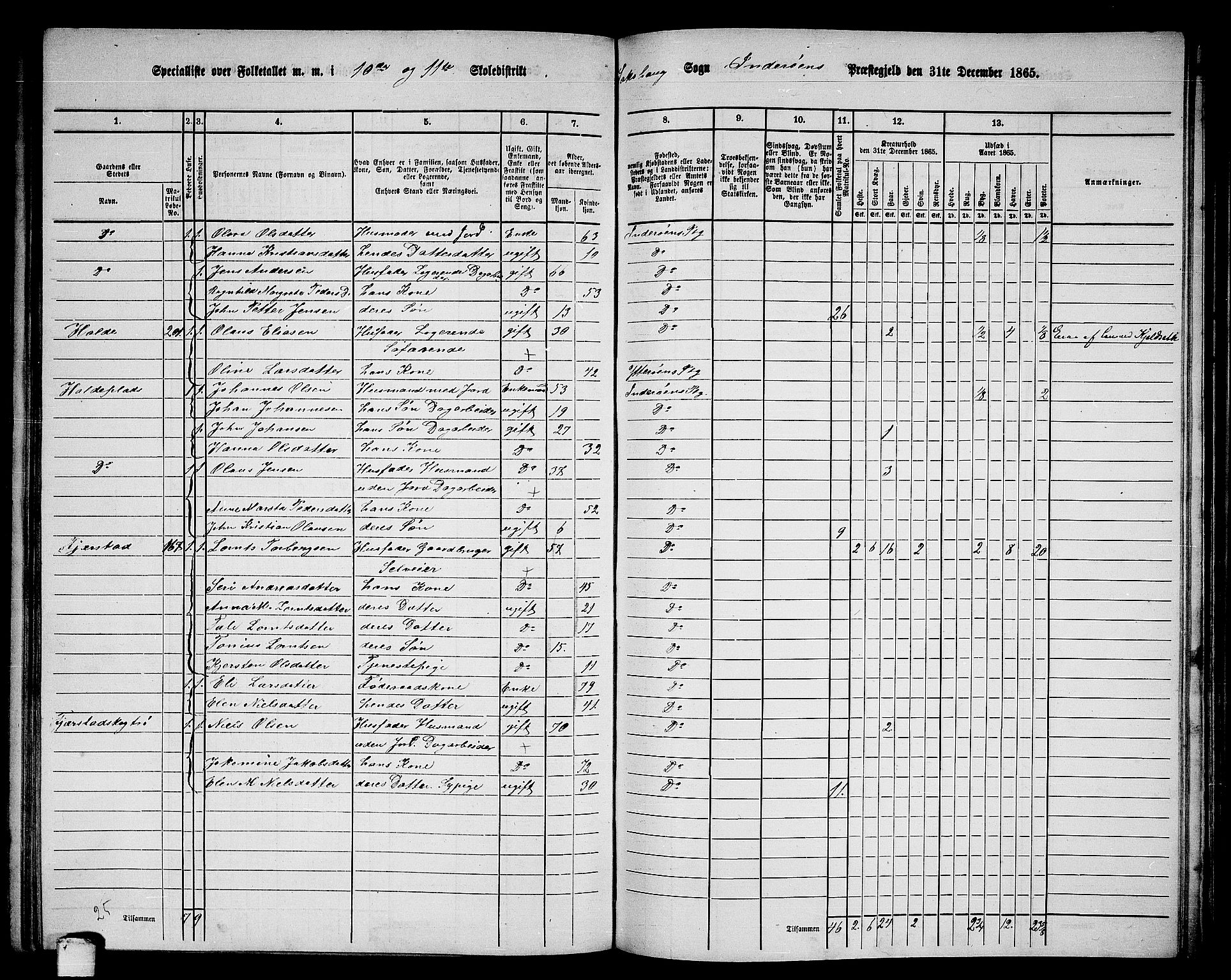 RA, Folketelling 1865 for 1729P Inderøy prestegjeld, 1865, s. 152