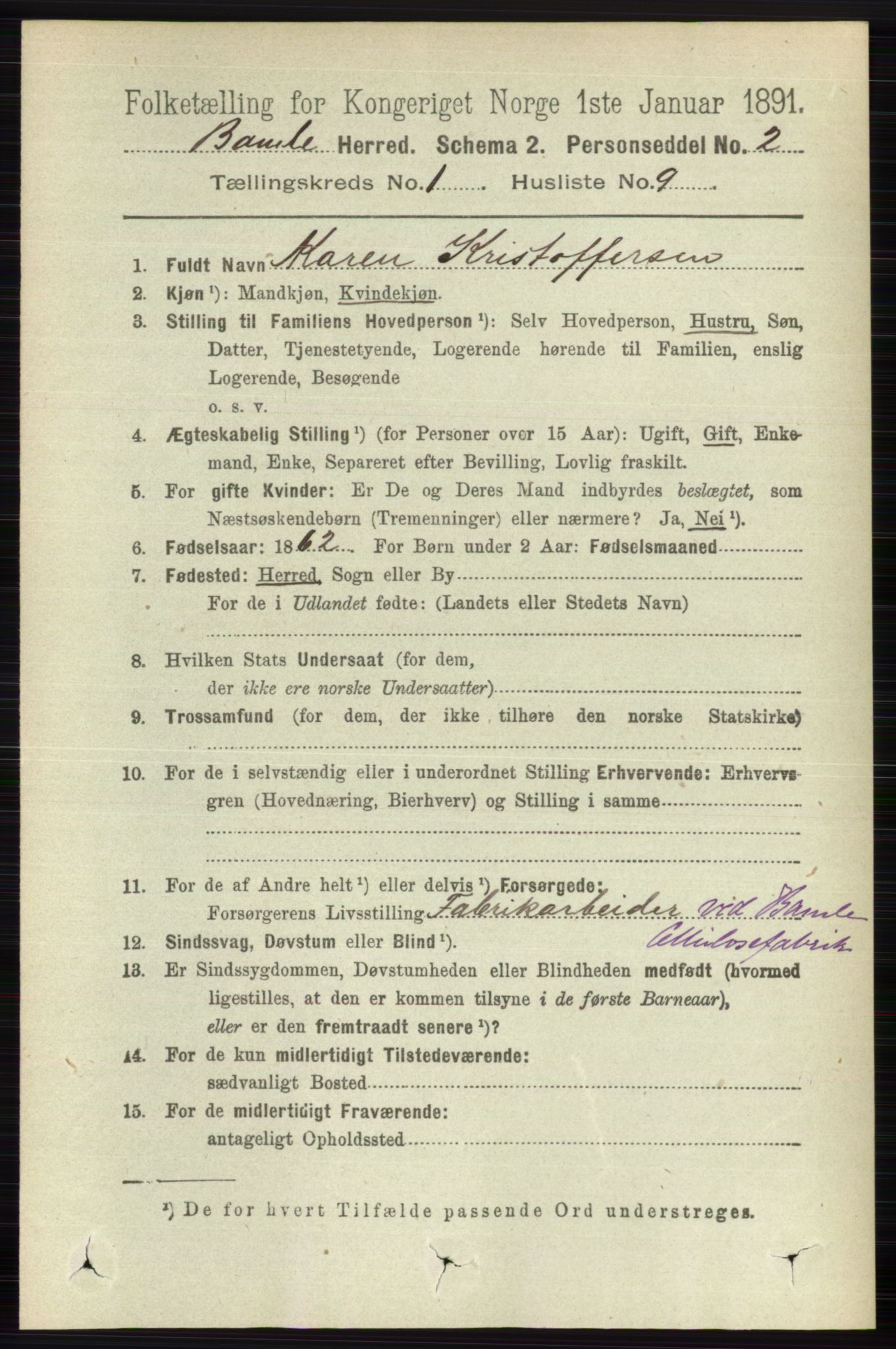 RA, Folketelling 1891 for 0814 Bamble herred, 1891, s. 194
