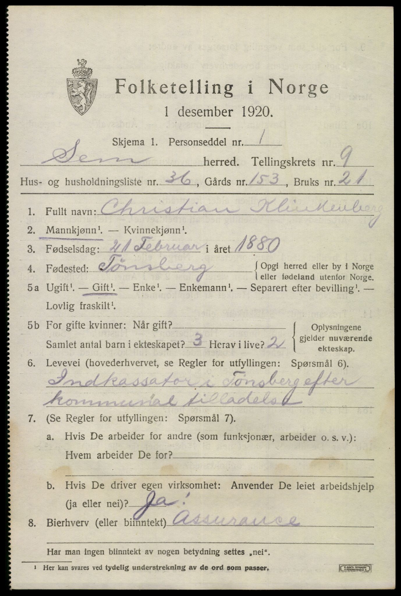 SAKO, Folketelling 1920 for 0721 Sem herred, 1920, s. 12951