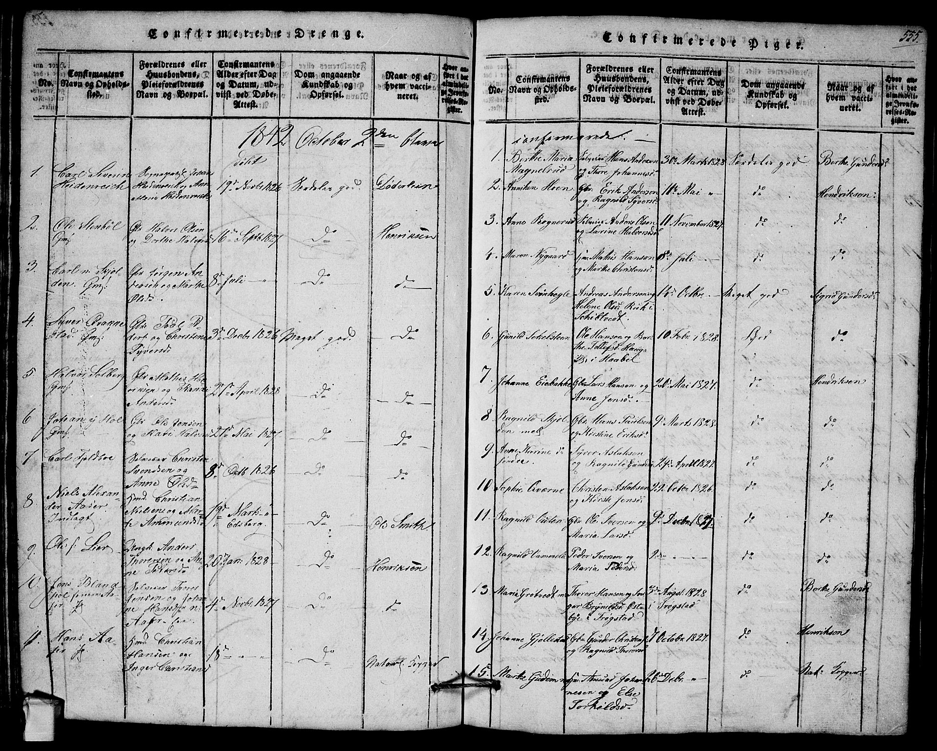 Askim prestekontor Kirkebøker, AV/SAO-A-10900/G/Ga/L0001: Klokkerbok nr. 1, 1817-1846, s. 554-555