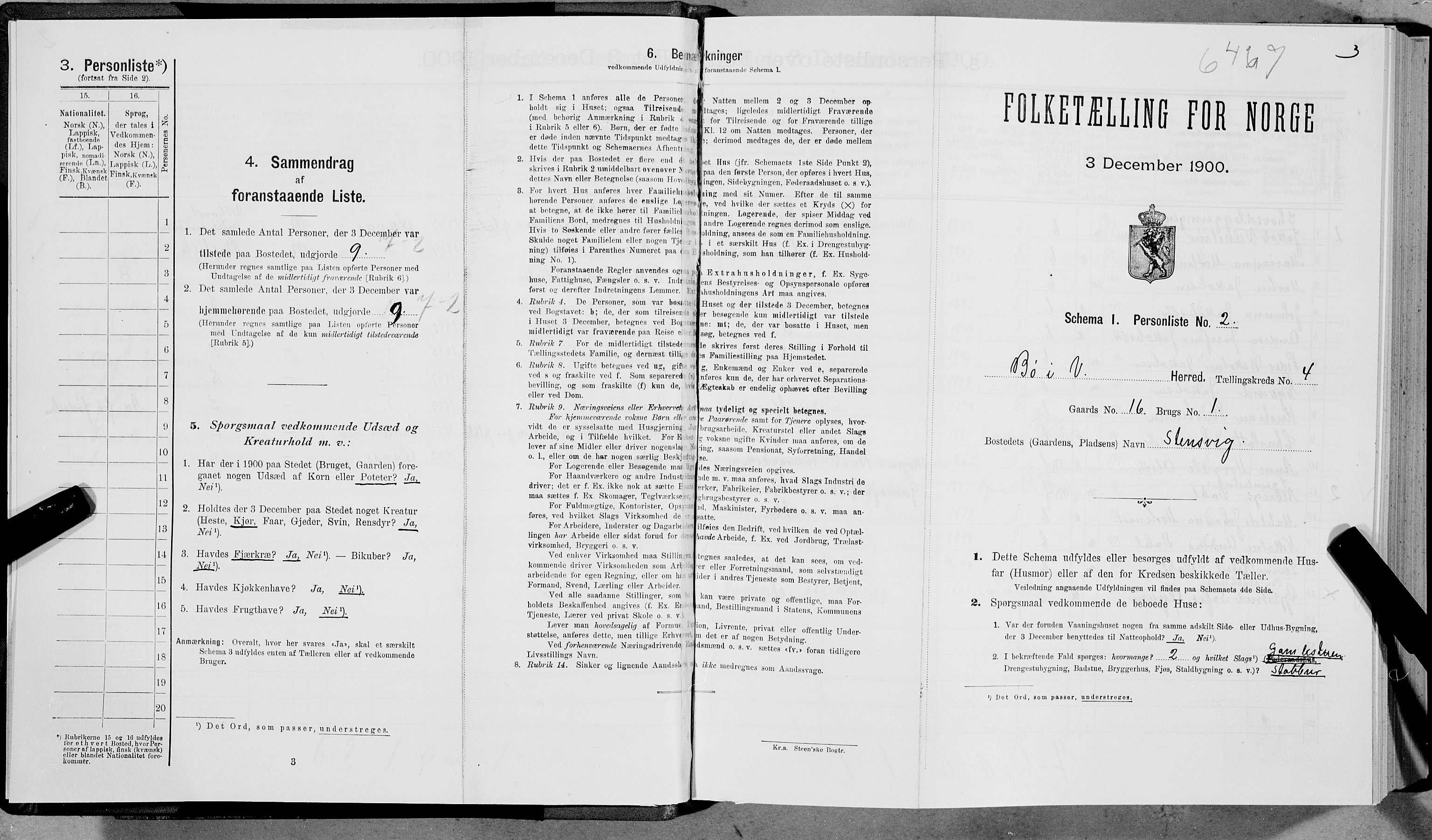 SAT, Folketelling 1900 for 1867 Bø herred, 1900, s. 414