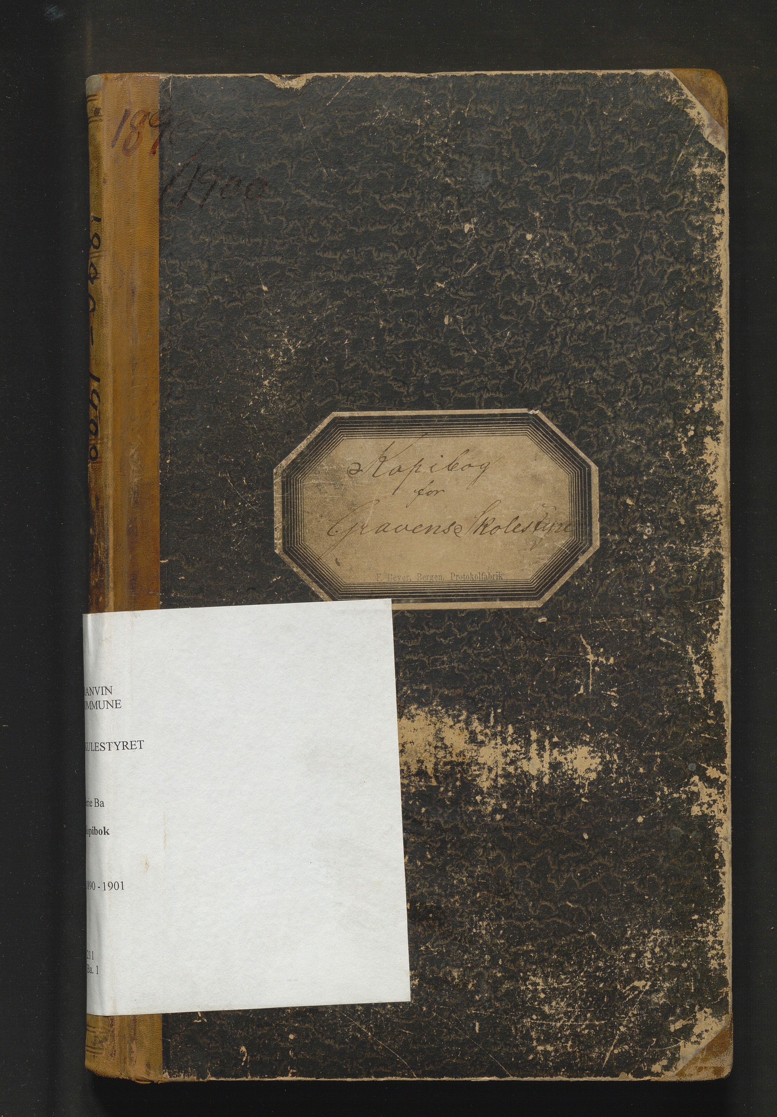 Granvin herad. Skulestyret, IKAH/1234-211/B/Ba/L0001: Kopibok for Granvin skulestyre, 1890-1901