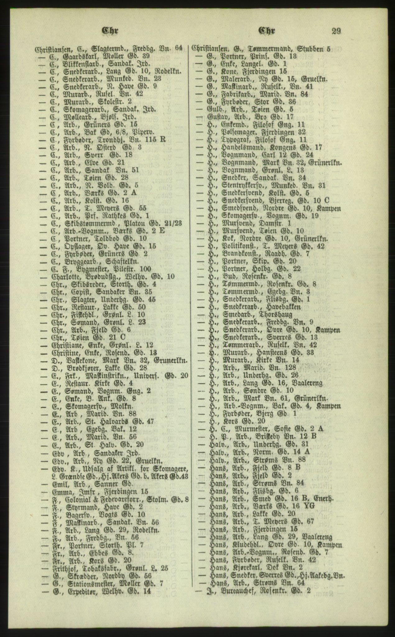 Kristiania/Oslo adressebok, PUBL/-, 1879, s. 29