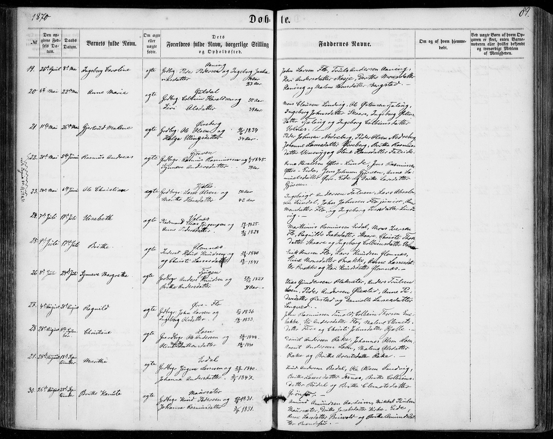 Stryn Sokneprestembete, AV/SAB-A-82501: Ministerialbok nr. A 3, 1862-1877, s. 89