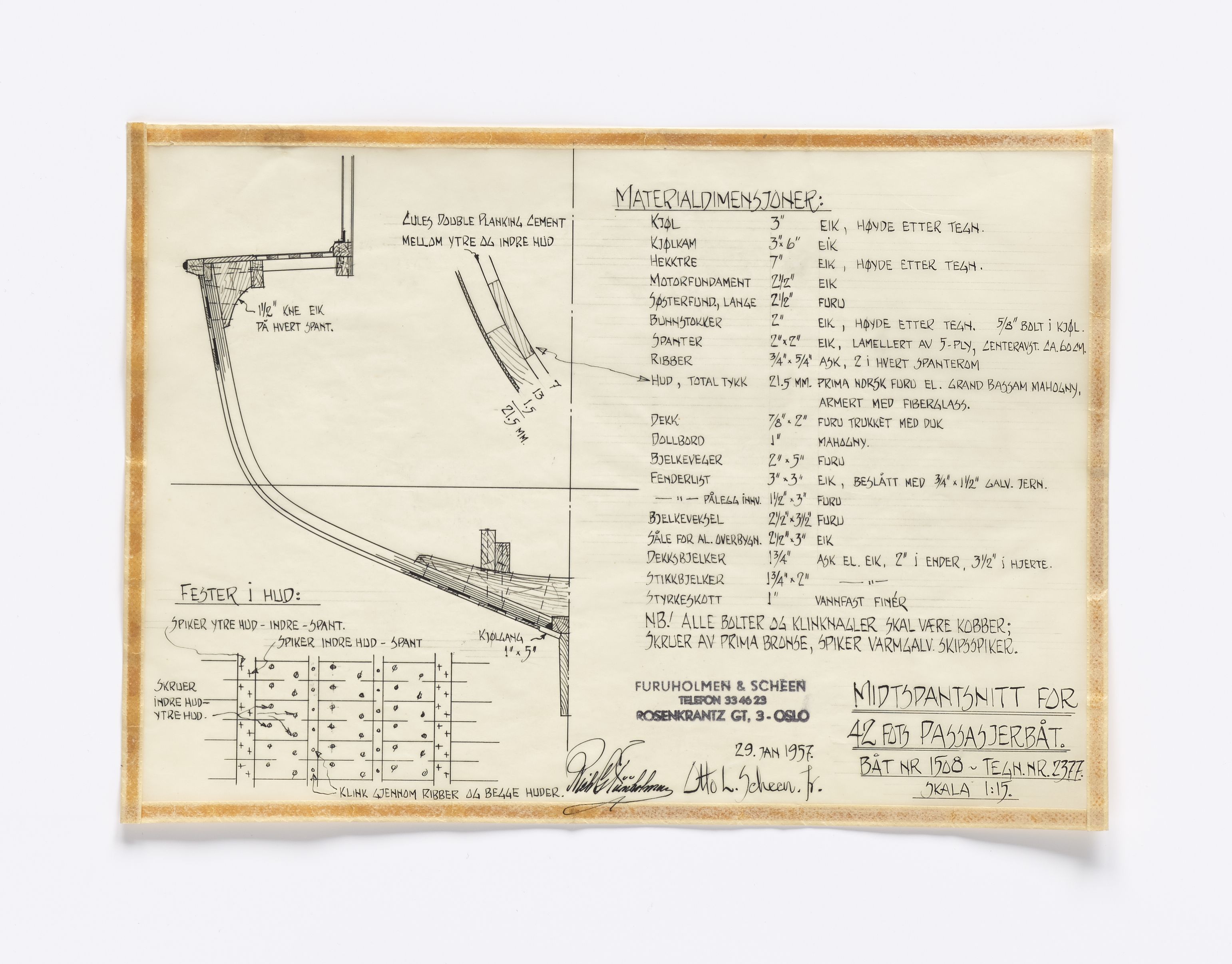 Furuholmen & Scheen, AFM/OM-1003/T/Ta/L0001/0002: Passasjerkrysser / Furuholmen & Scheen, 1947-1969