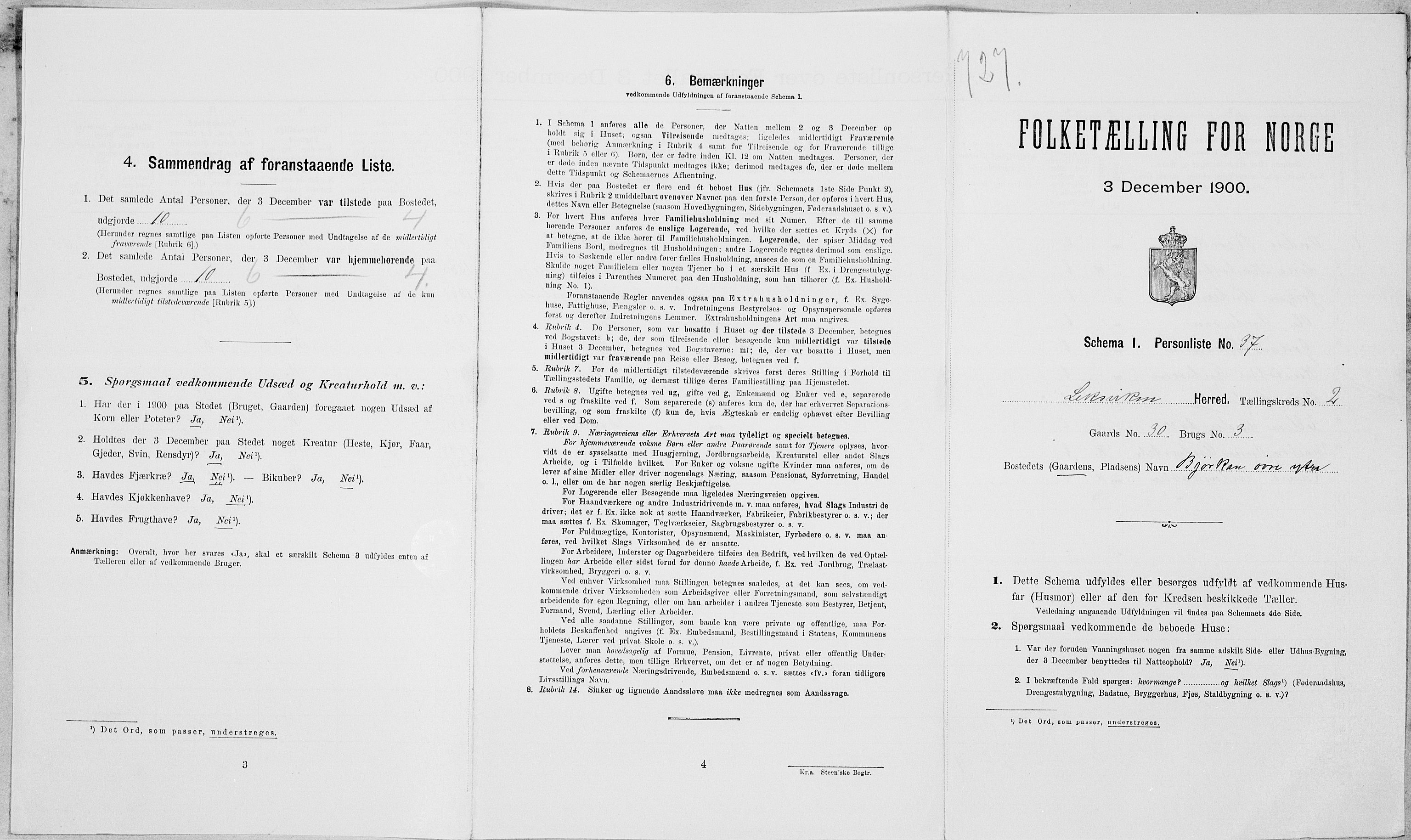 SAT, Folketelling 1900 for 1718 Leksvik herred, 1900, s. 232