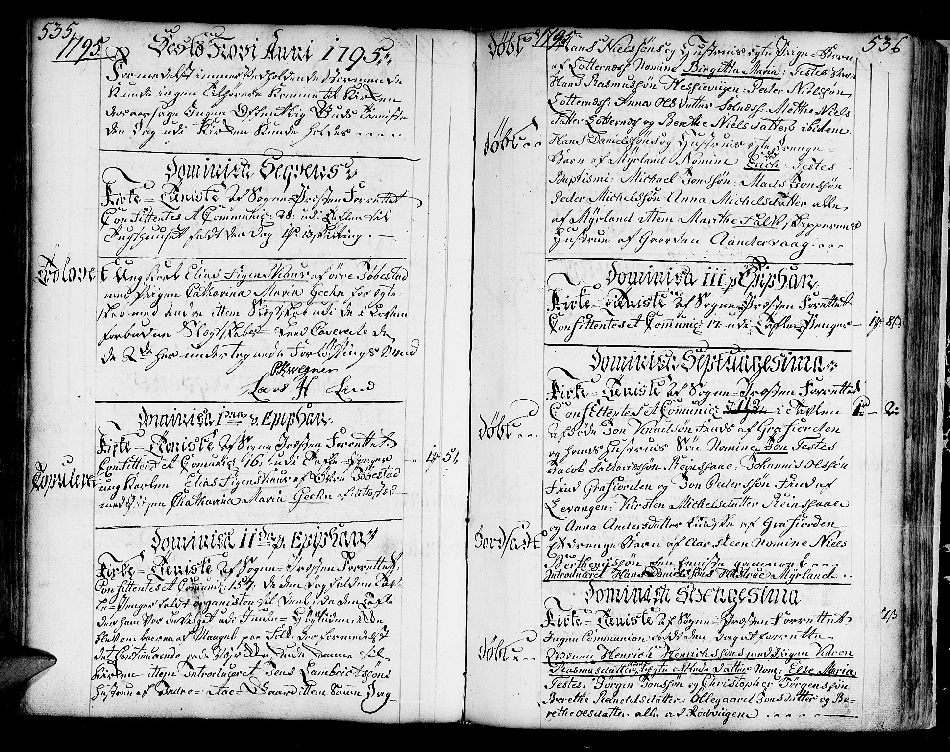 Ibestad sokneprestembete, AV/SATØ-S-0077/H/Ha/Haa/L0003kirke: Ministerialbok nr. 3, 1776-1801, s. 535-536