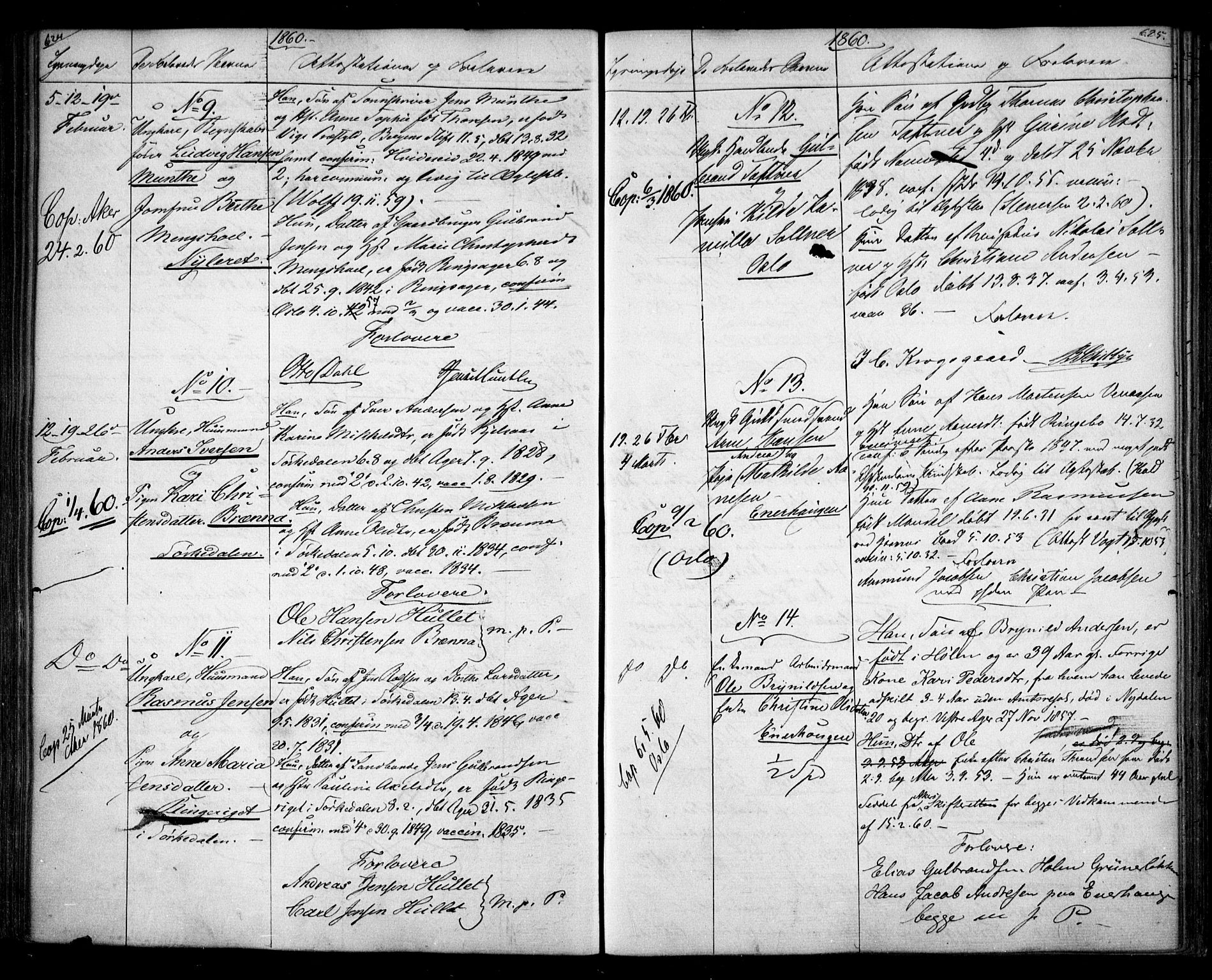 Aker prestekontor kirkebøker, AV/SAO-A-10861/H/L0005: Lysningsprotokoll nr. 5, 1853-1864, s. 624-625