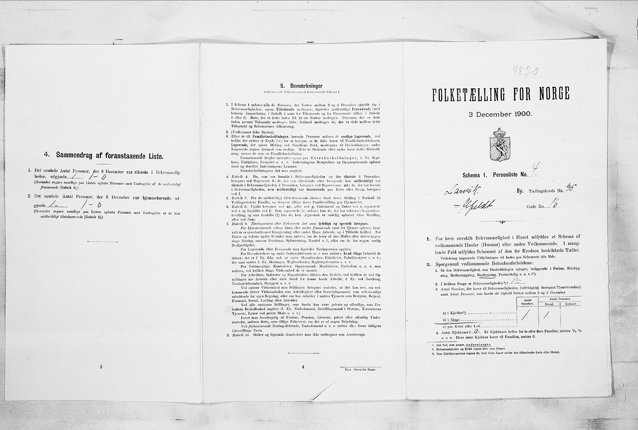 RA, Folketelling 1900 for 0707 Larvik kjøpstad, 1900, s. 4438