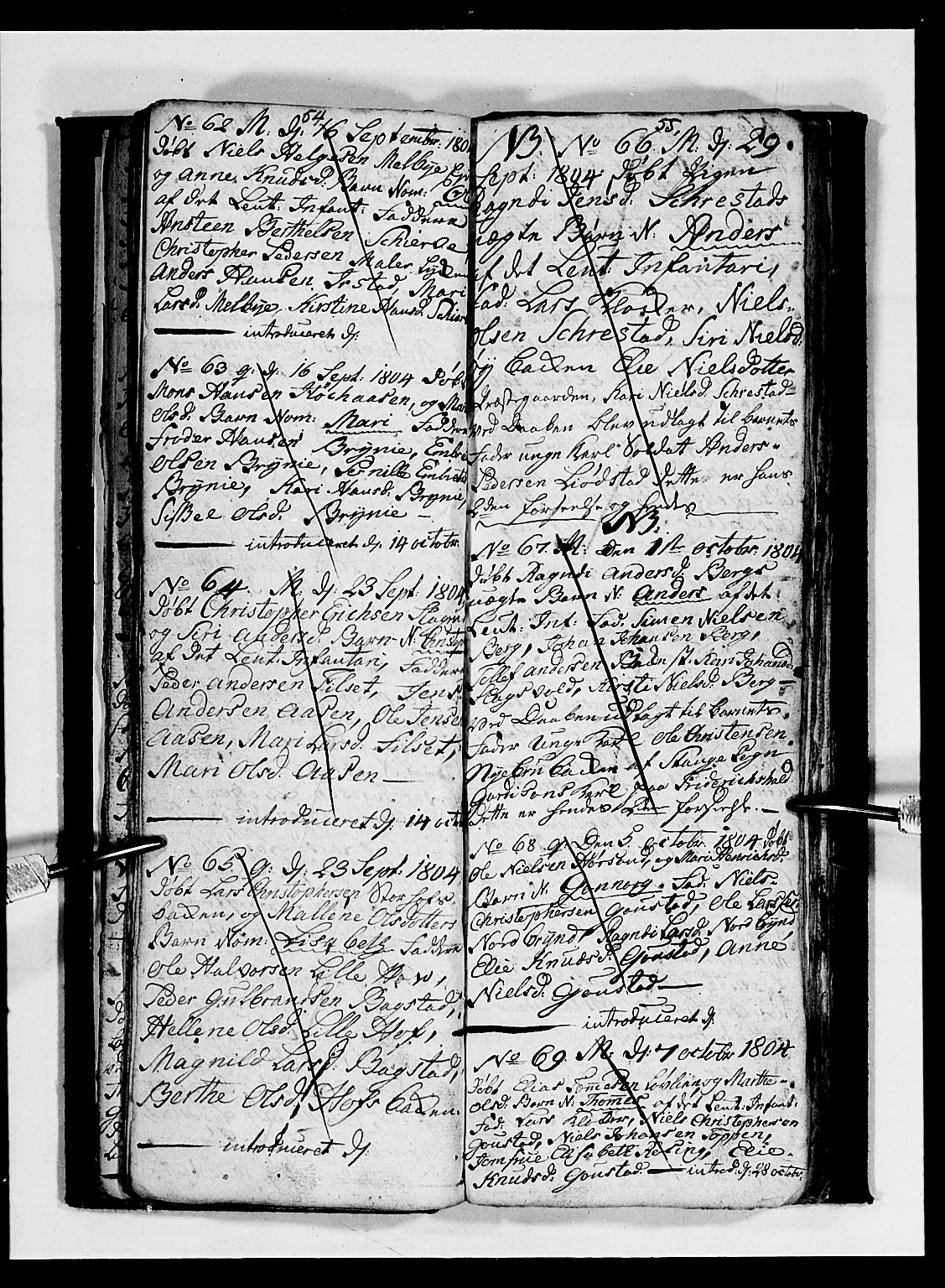 Romedal prestekontor, AV/SAH-PREST-004/L/L0003: Klokkerbok nr. 3, 1801-1806, s. 54-55