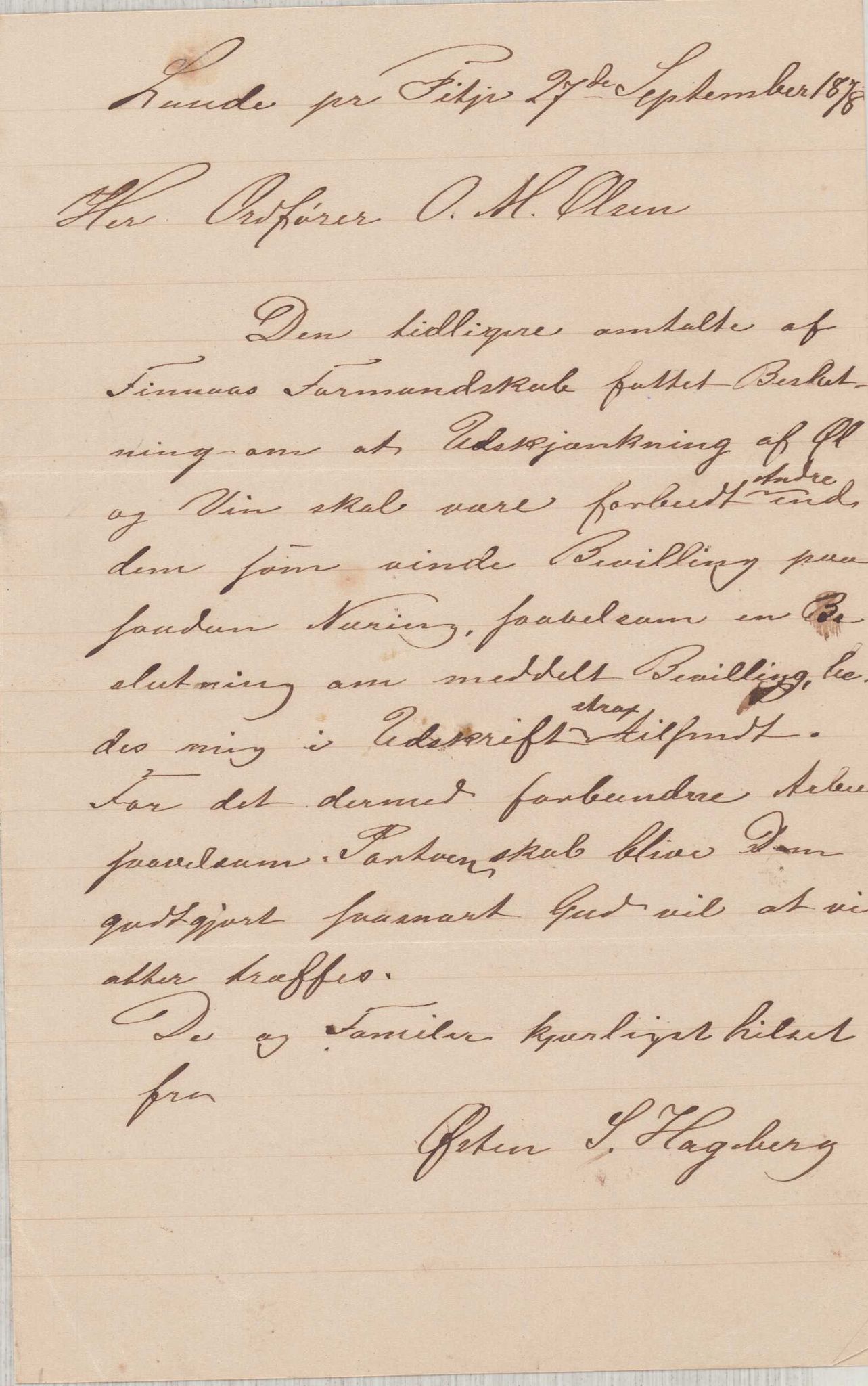 Finnaas kommune. Formannskapet, IKAH/1218a-021/D/Da/L0001/0002: Korrespondanse / saker / Kronologisk ordna korrespodanse, 1876-1879, s. 60