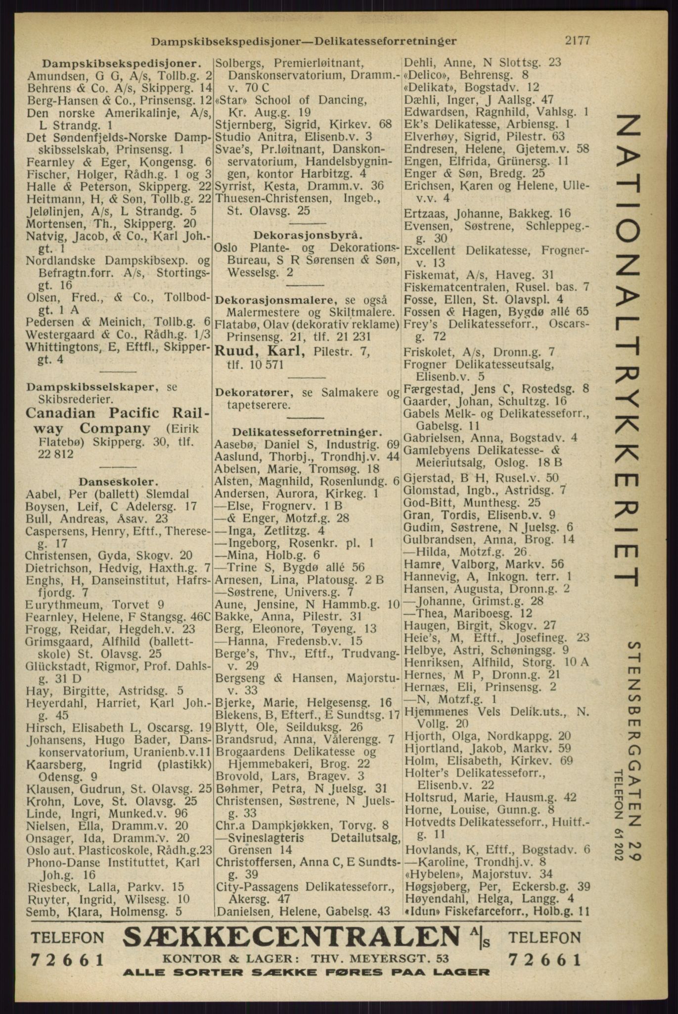 Kristiania/Oslo adressebok, PUBL/-, 1933, s. 2177