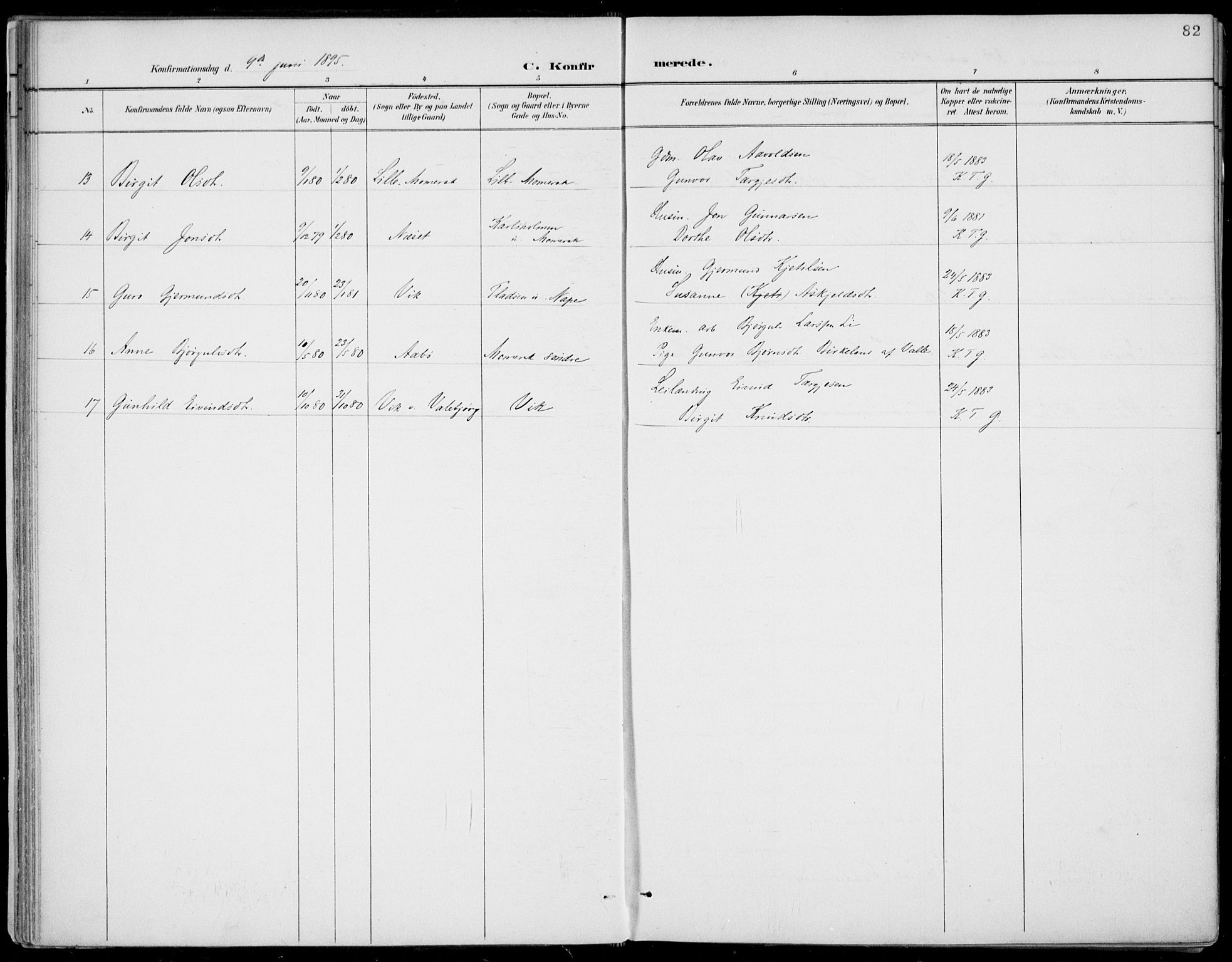 Fyresdal kirkebøker, AV/SAKO-A-263/F/Fa/L0007: Ministerialbok nr. I 7, 1887-1914, s. 82