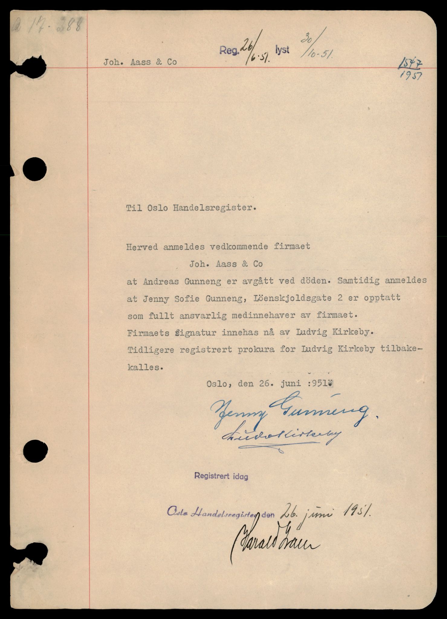 Oslo byfogd, Handelsregisteret, AV/SAT-A-10867/G/Gb/Gba/L0021: Enkeltmannsforetak, Joh-Jø, 1944-1990