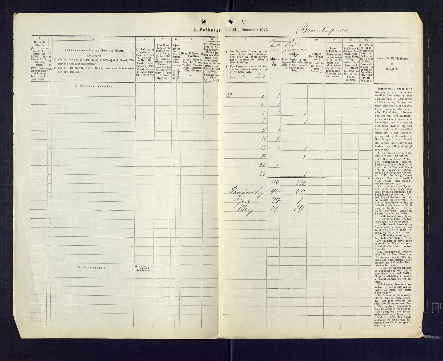 SAKO, Folketelling 1875 for 0726P Brunlanes prestegjeld, 1875, s. 57