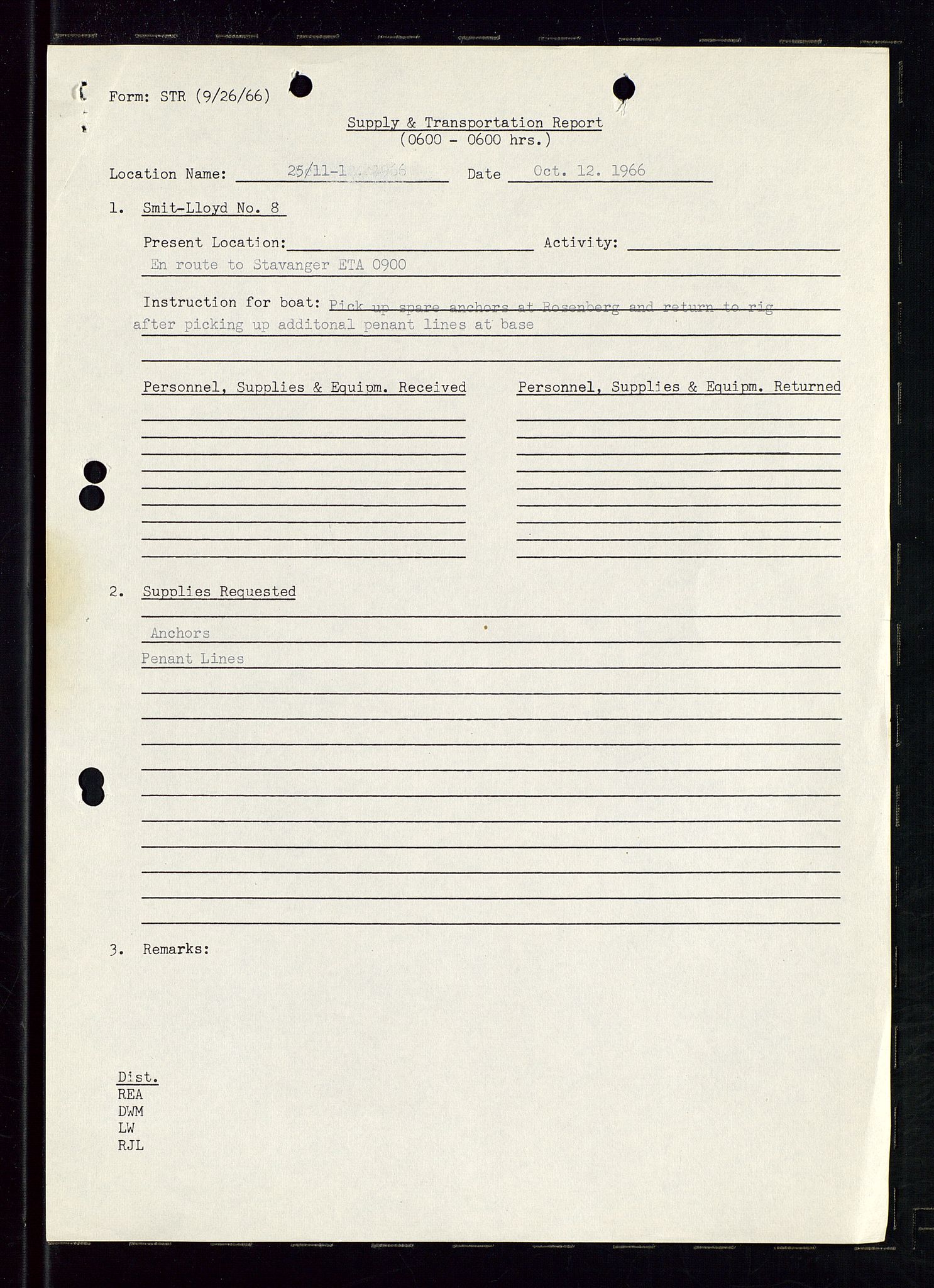 Pa 1512 - Esso Exploration and Production Norway Inc., SAST/A-101917/E/Ea/L0012: Well 25/11-1 og Well 25/10-3, 1966-1967, s. 310