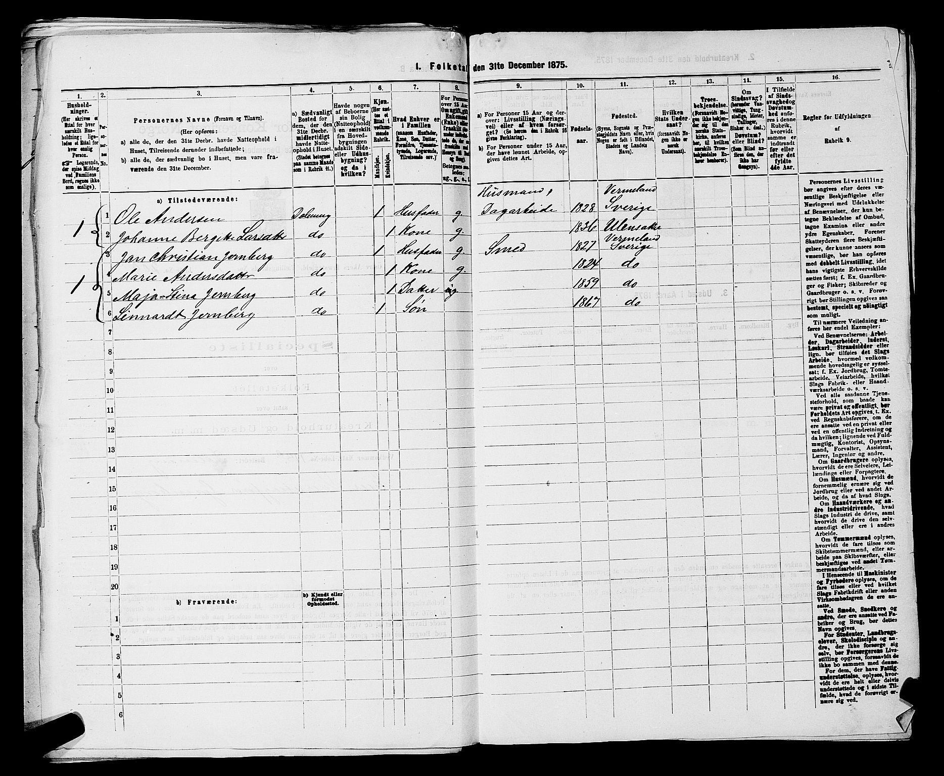 RA, Folketelling 1875 for 0218bP Østre Aker prestegjeld, 1875, s. 851