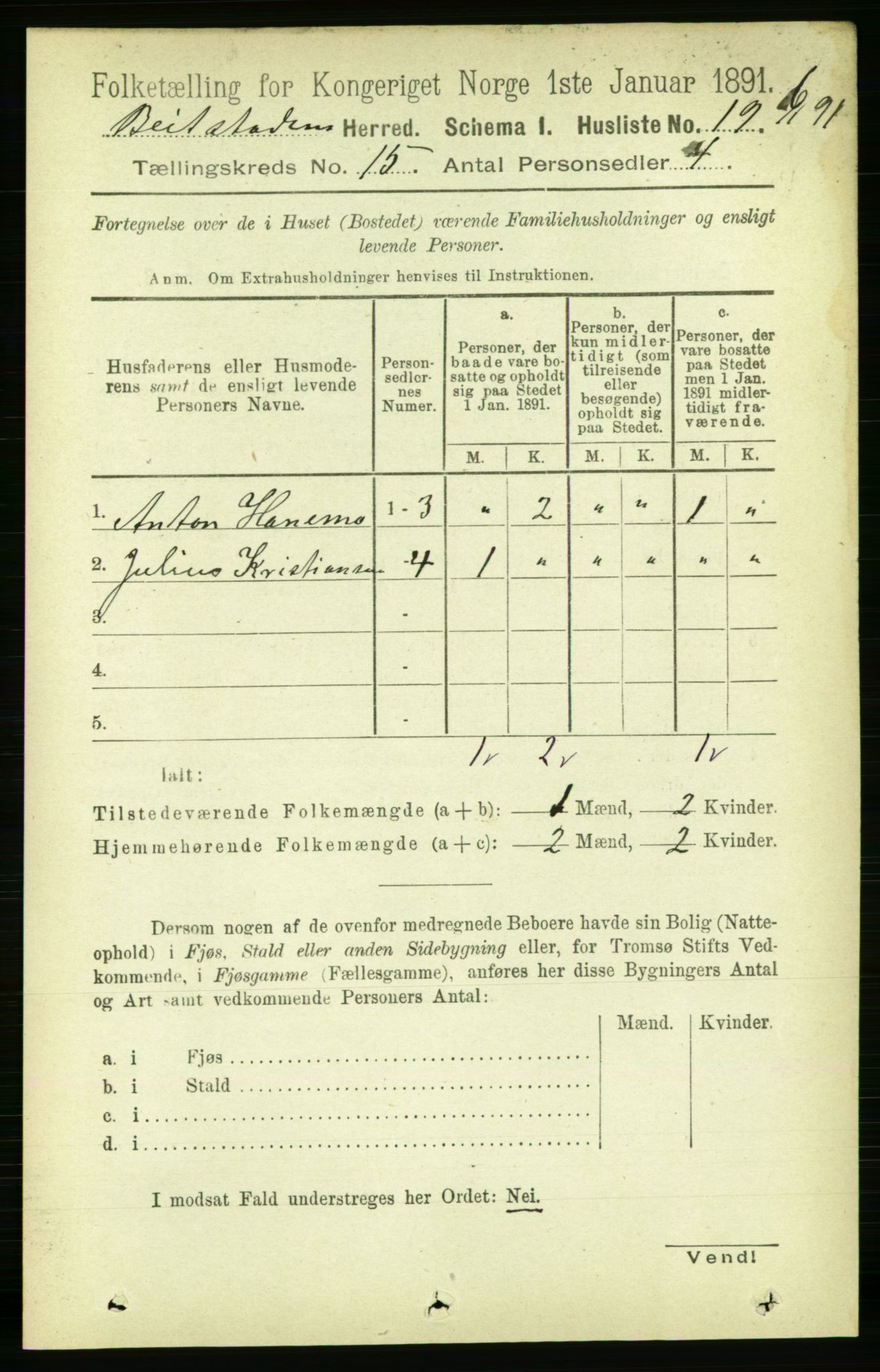 RA, Folketelling 1891 for 1727 Beitstad herred, 1891, s. 4002