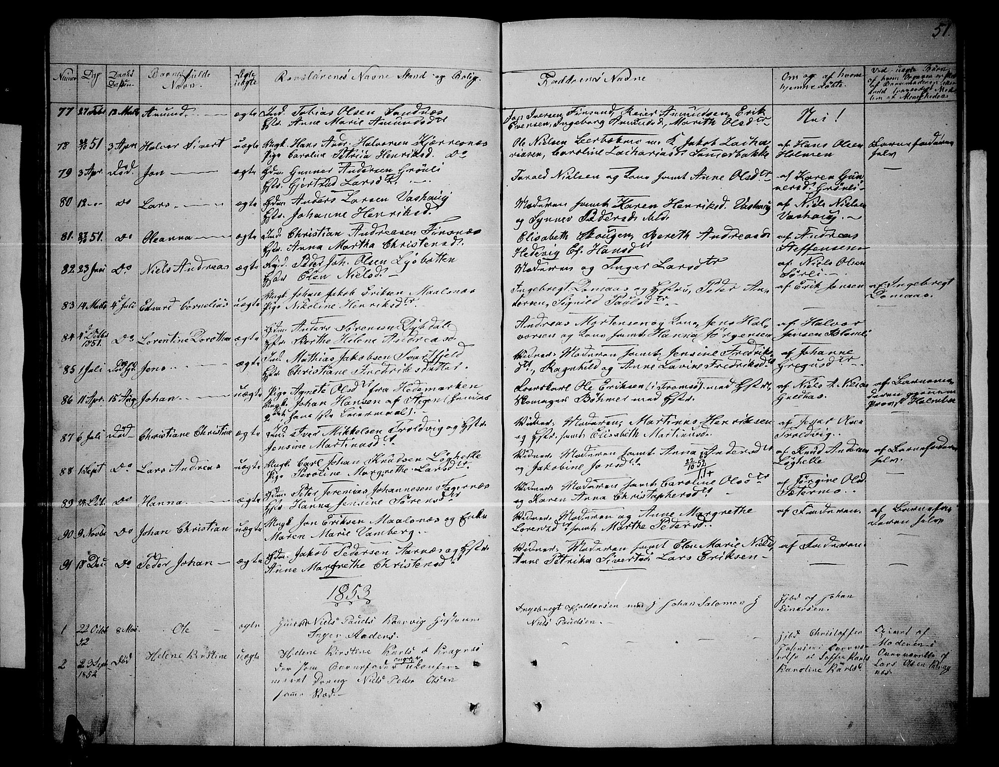 Lenvik sokneprestembete, AV/SATØ-S-1310/H/Ha/Hab/L0003klokker: Klokkerbok nr. 3, 1844-1858, s. 51